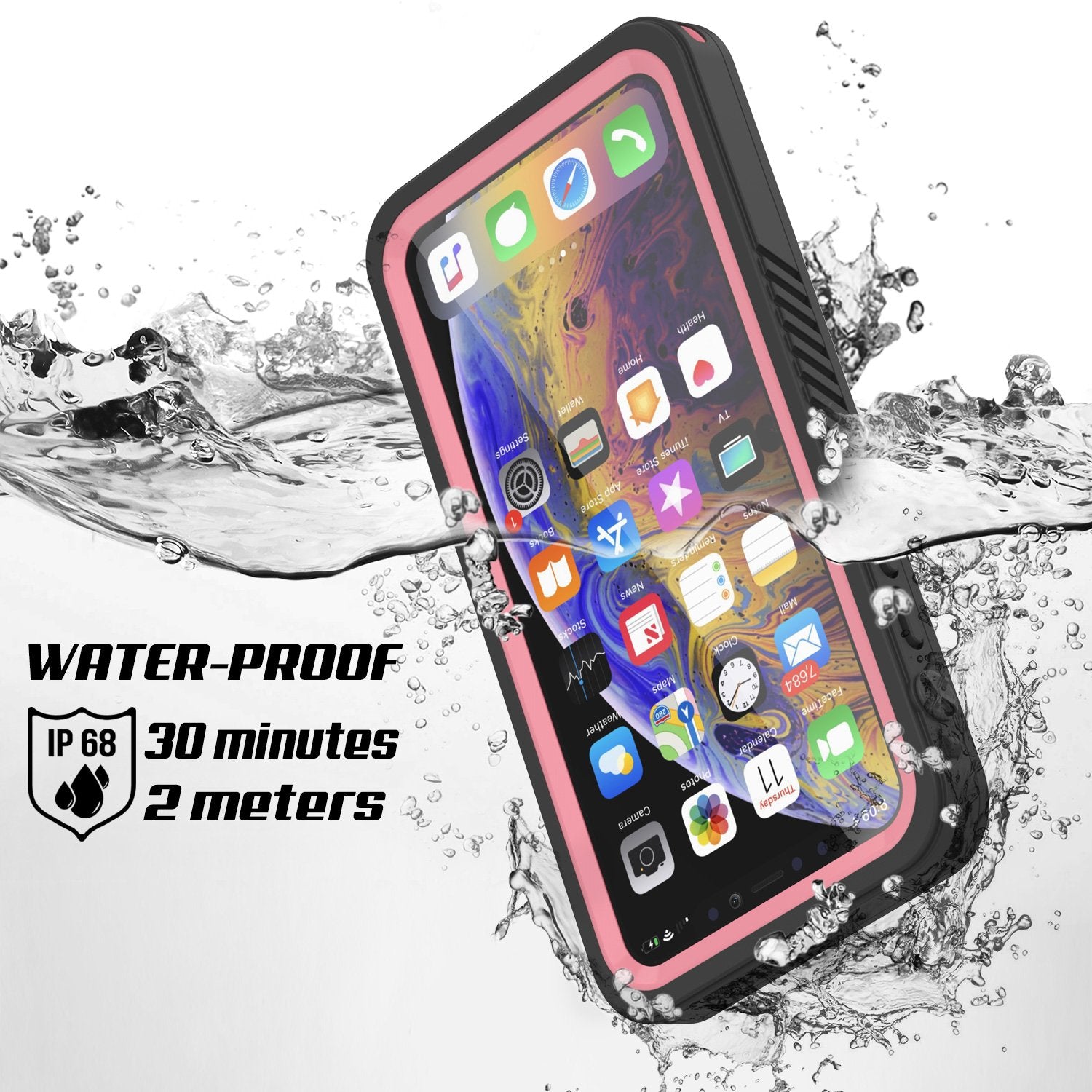 iPhone 11 Waterproof Case, Punkcase [Extreme Series] Armor Cover W/ Built In Screen Protector [Pink]