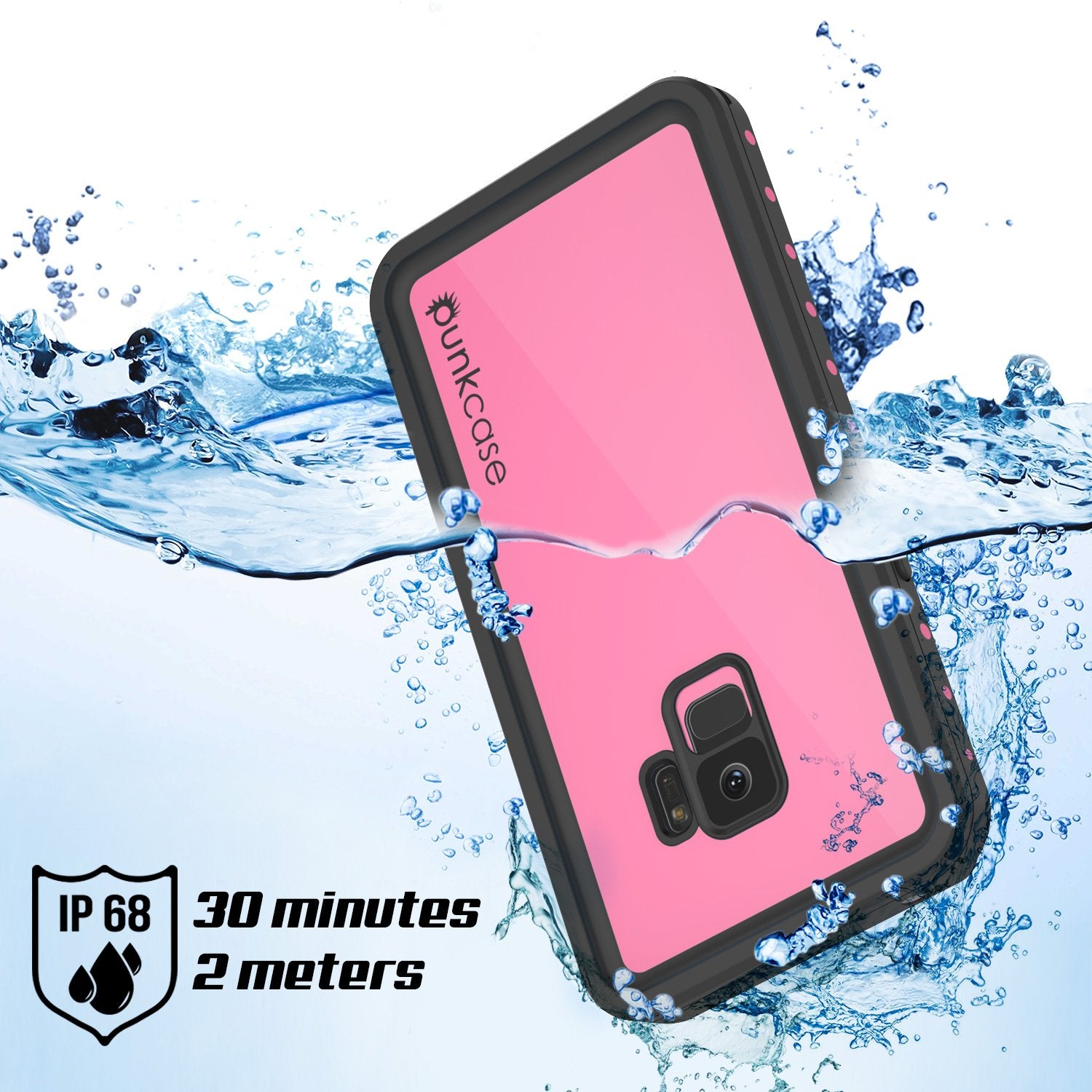 Galaxy S9 Waterproof Case PunkCase StudStar Pink Thin 6.6ft