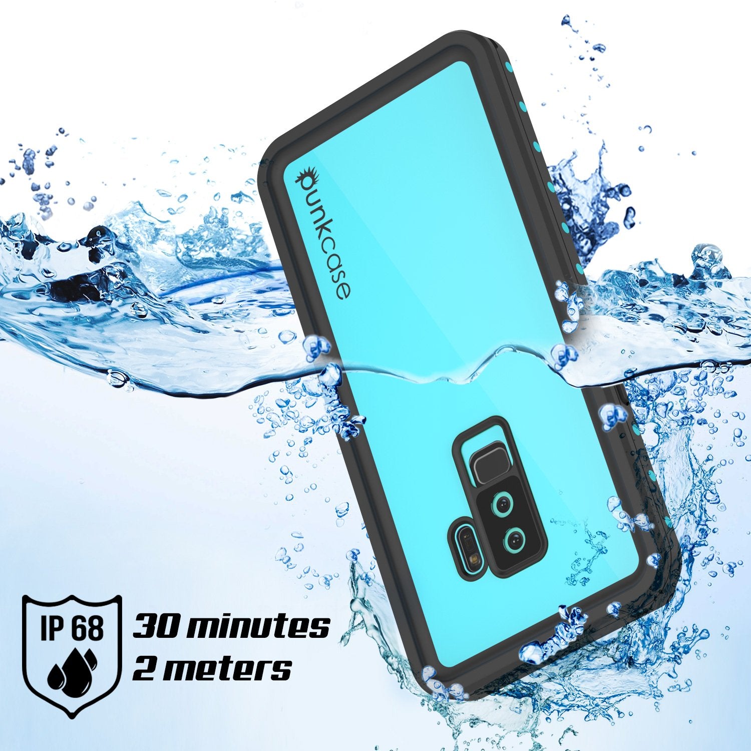 Galaxy S9 Plus Waterproof Case, Punkcase StudStar Teal Thin 6.6ft