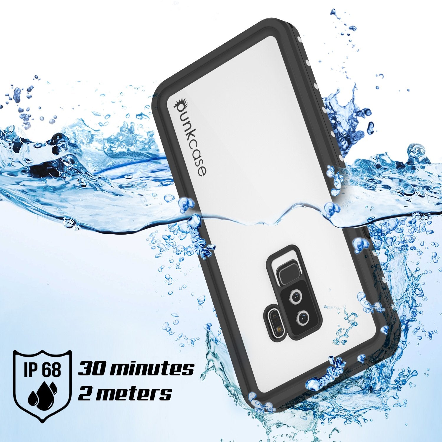 Galaxy S9 Plus Waterproof Case, Punkcase StudStar White Thin 6.6ft ft