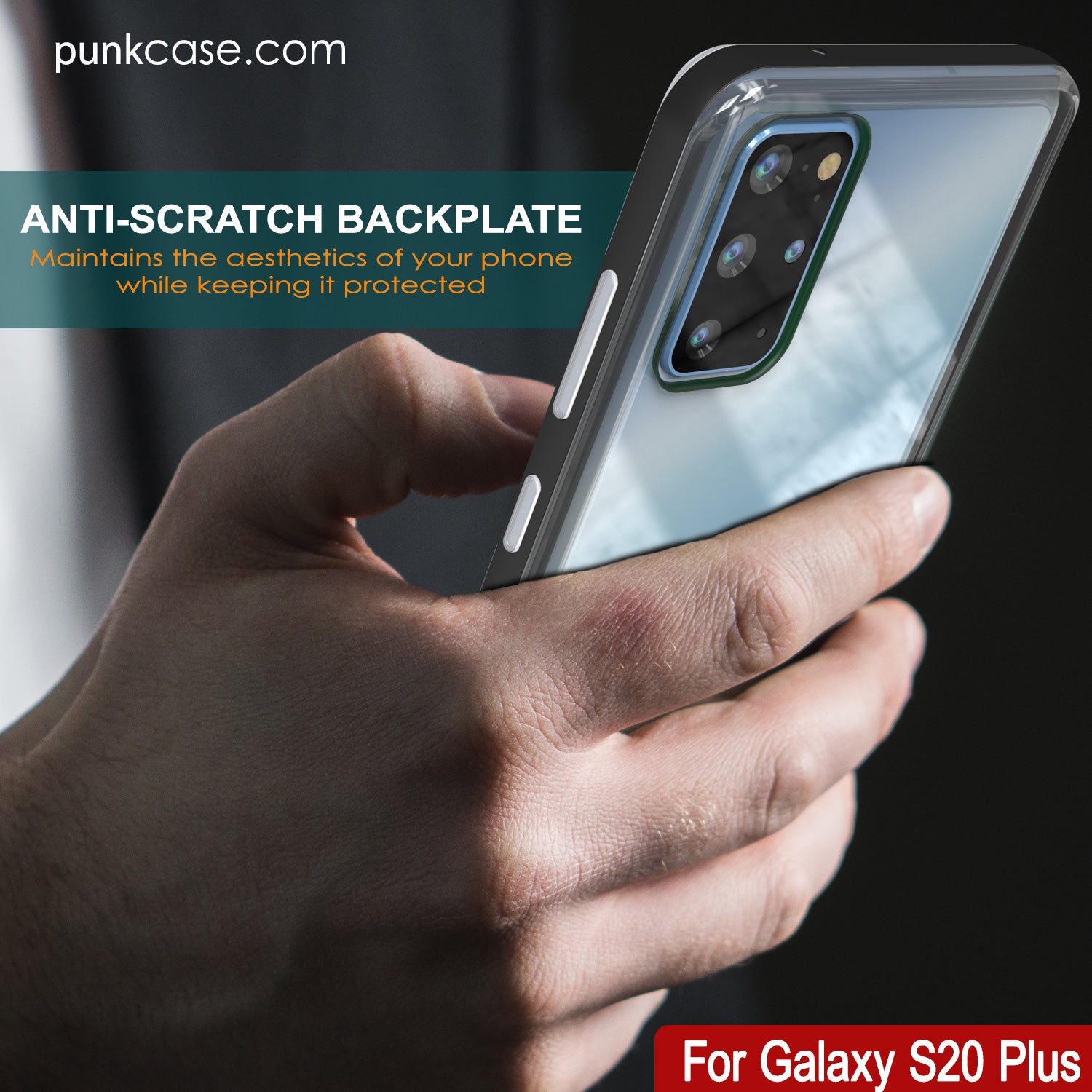 Galaxy S20+ Plus Case, PUNKcase [LUCID 3.0 Series] [Slim Fit] Armor Cover w/ Integrated Screen Protector [Black]
