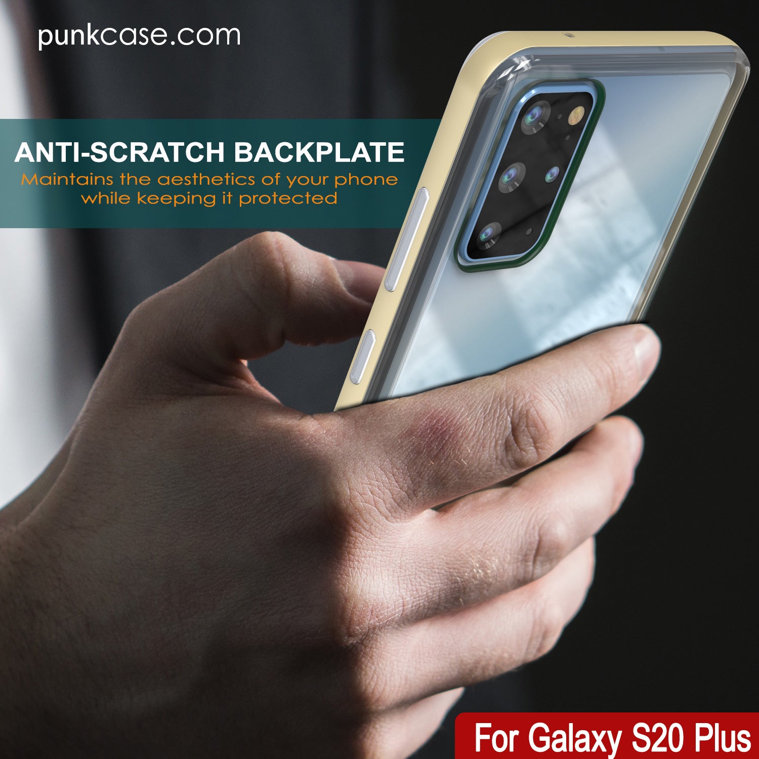 Galaxy S20+ Plus Case, PUNKcase [LUCID 3.0 Series] [Slim Fit] Armor Cover w/ Integrated Screen Protector [Gold]