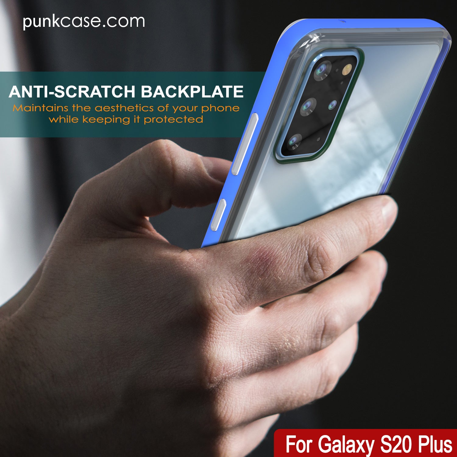 Galaxy S20+ Plus Case, PUNKcase [LUCID 3.0 Series] [Slim Fit] Armor Cover w/ Integrated Screen Protector [Blue]
