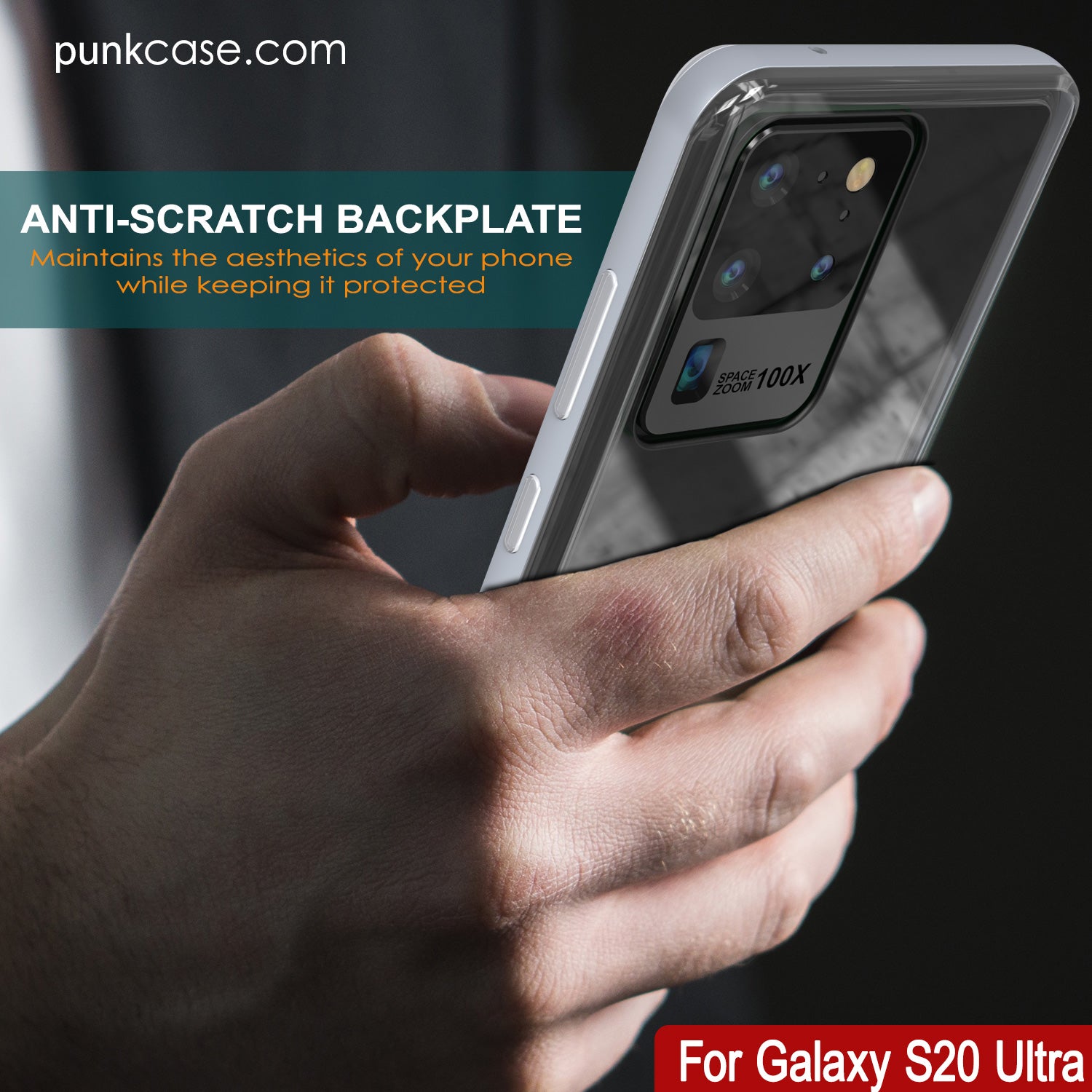 Galaxy S20 Ultra Case, PUNKcase [LUCID 3.0 Series] [Slim Fit] Armor Cover w/ Integrated Screen Protector [Silver]