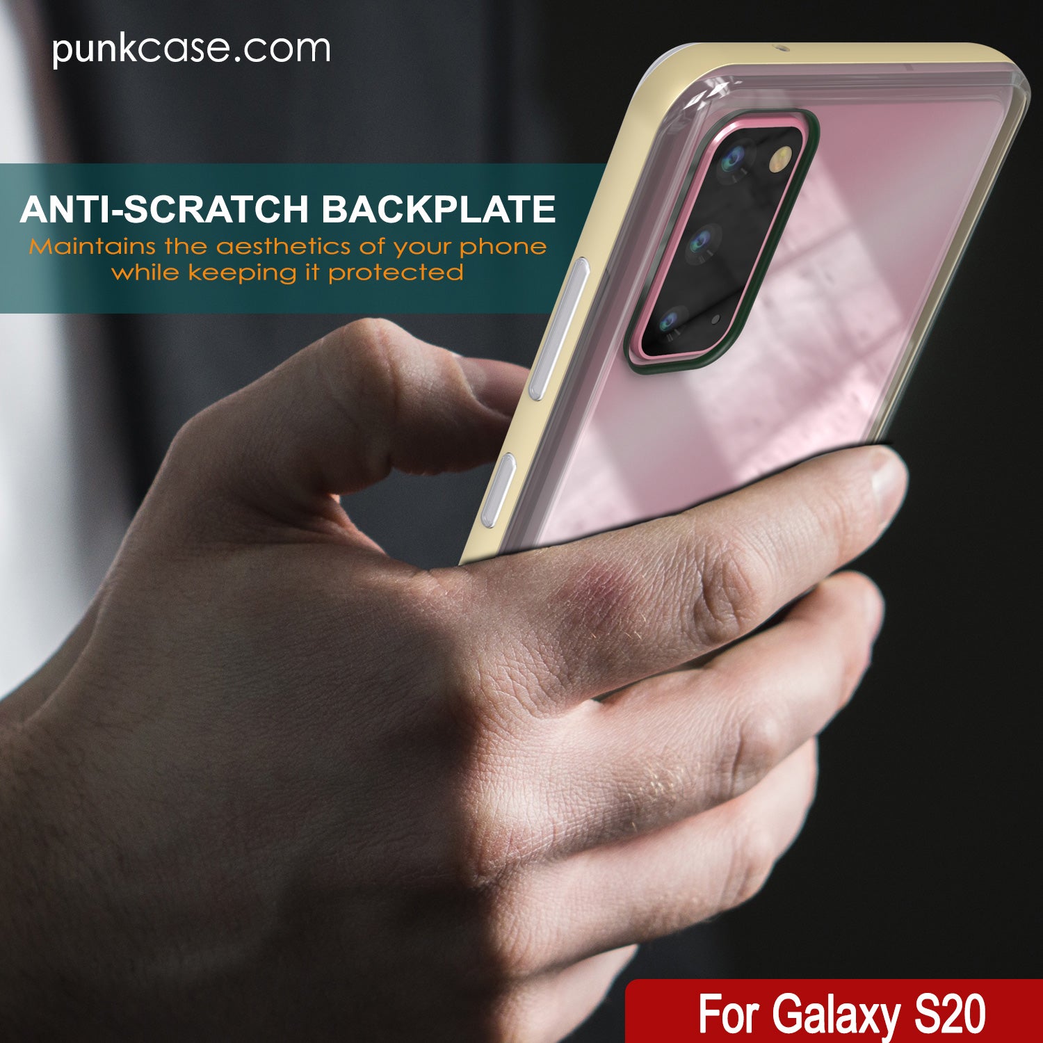 Galaxy S20 Case, PUNKcase [LUCID 3.0 Series] [Slim Fit] Armor Cover w/ Integrated Screen Protector [Gold]