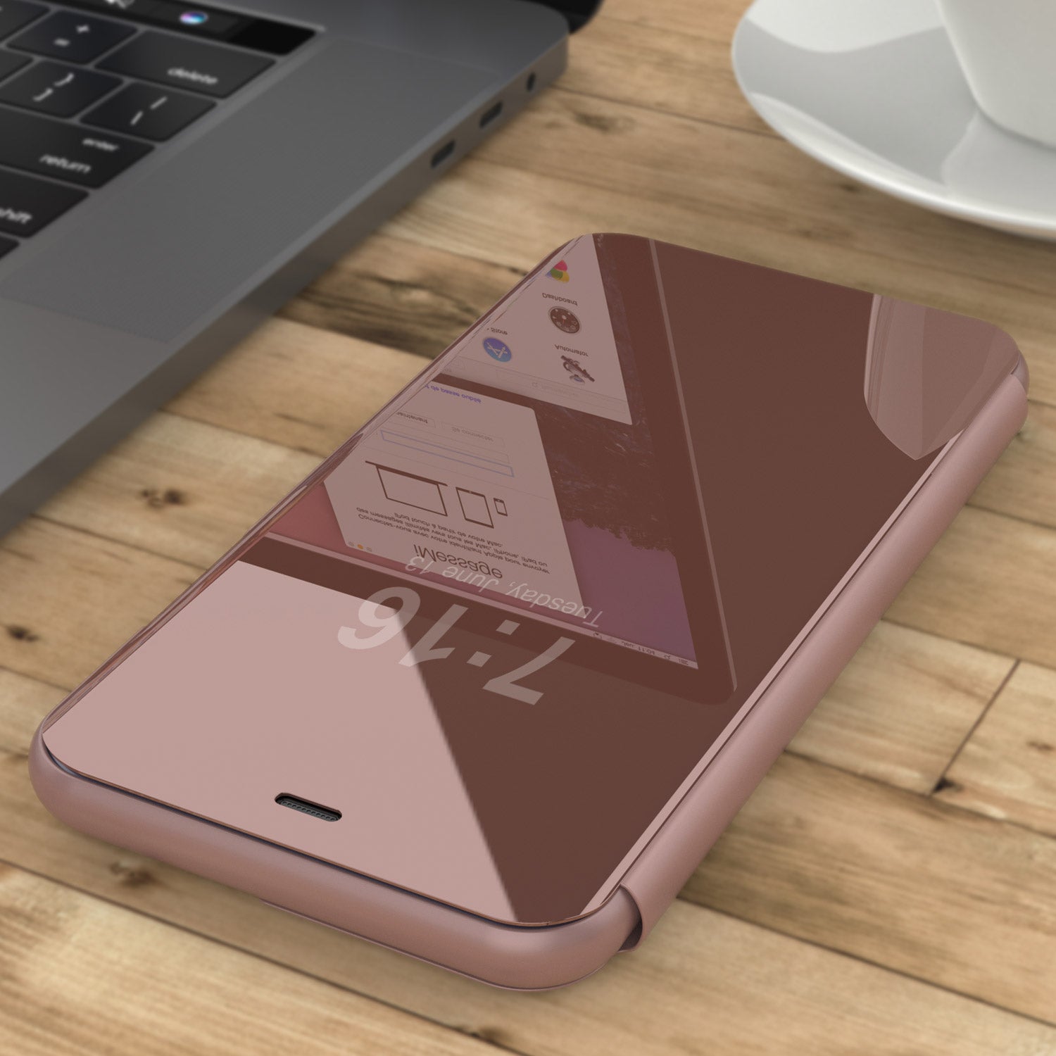 Punkcase iPhone 11 / XI Reflector Case Protective Flip Cover [Rose]