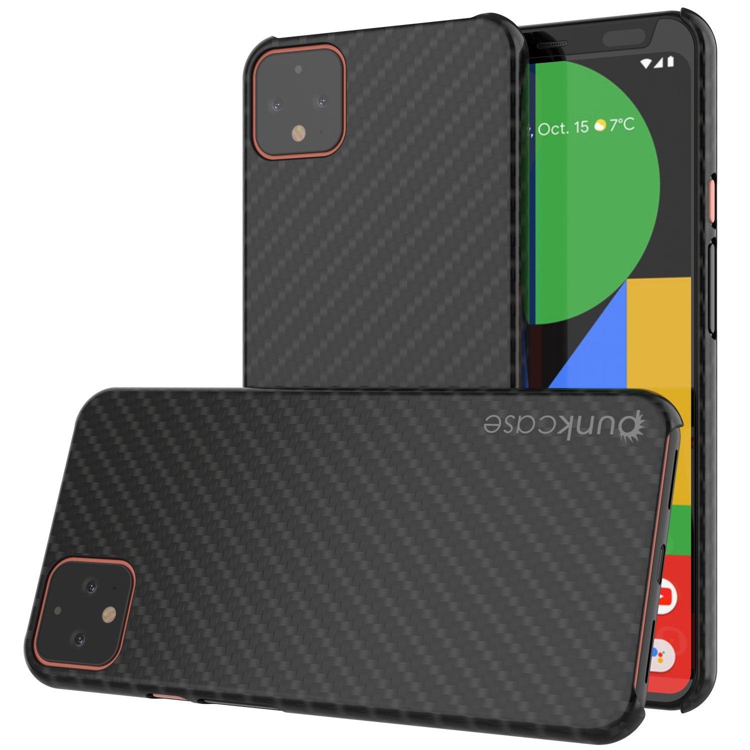 Google Pixel 4 CarbonShield Heavy Duty & Ultra Thin Leather Cover