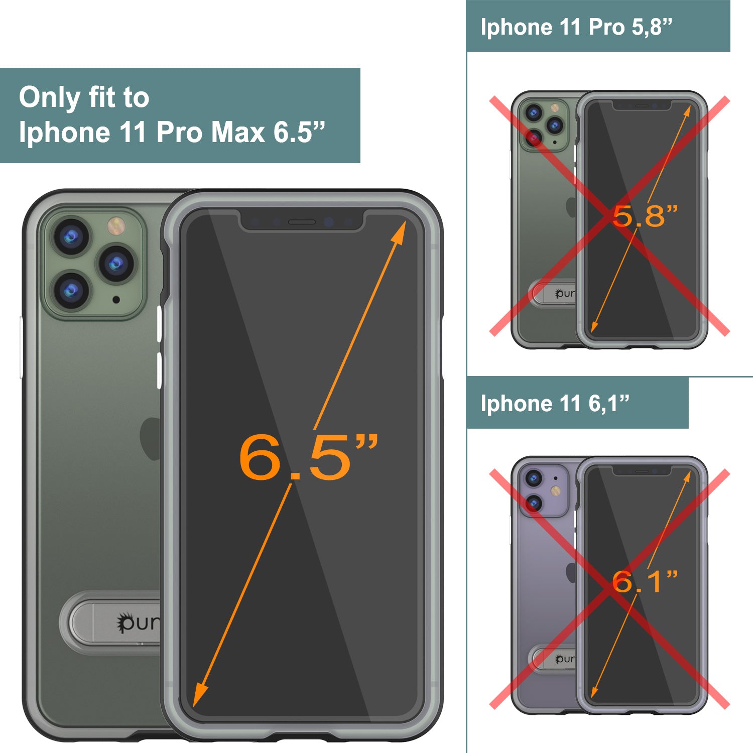 iPhone 11 Pro Max Case, PUNKcase [LUCID 3.0 Series] [Slim Fit] Armor Cover w/ Integrated Screen Protector [Black]