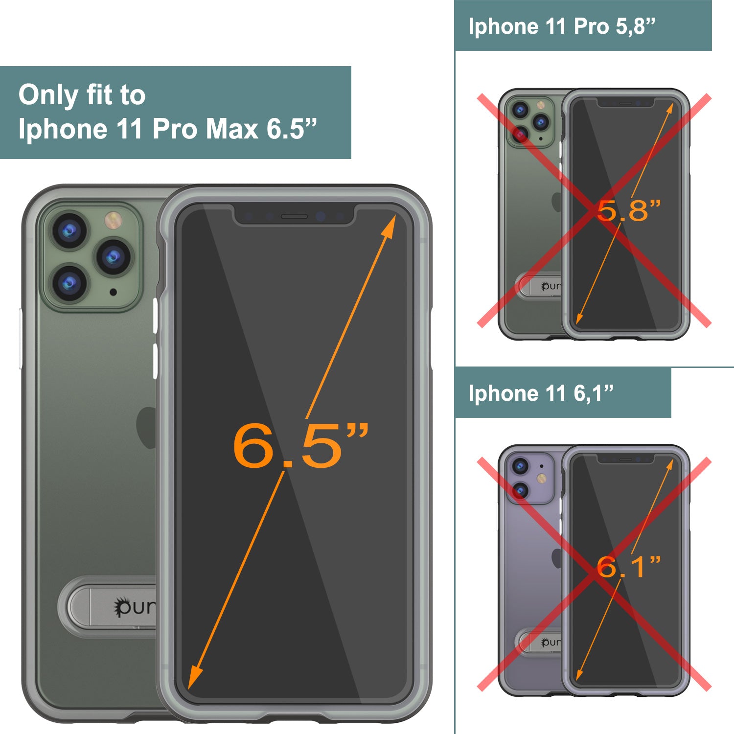 iPhone 11 Pro Max Case, PUNKcase [LUCID 3.0 Series] [Slim Fit] Armor Cover w/ Integrated Screen Protector [Grey]