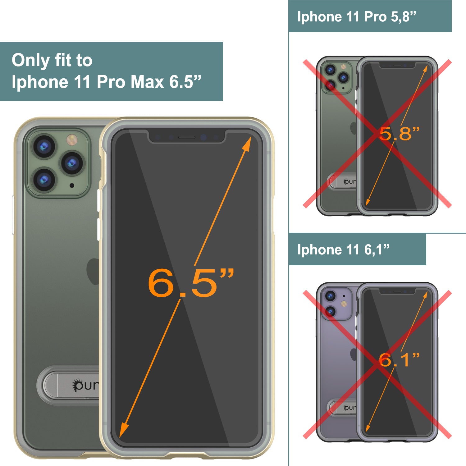 iPhone 11 Pro Max Case, PUNKcase [LUCID 3.0 Series] [Slim Fit] Armor Cover w/ Integrated Screen Protector [Gold]