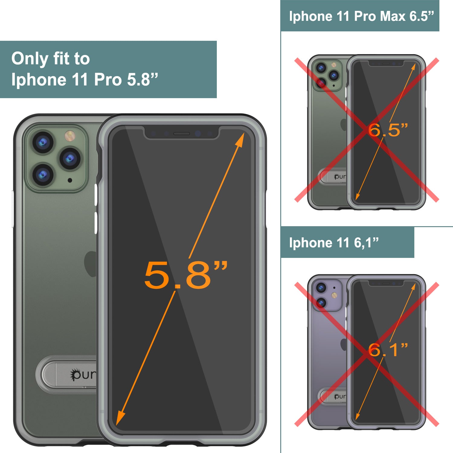 iPhone 11 Pro Case, PUNKcase [LUCID 3.0 Series] [Slim Fit] Armor Cover w/ Integrated Screen Protector [Black]