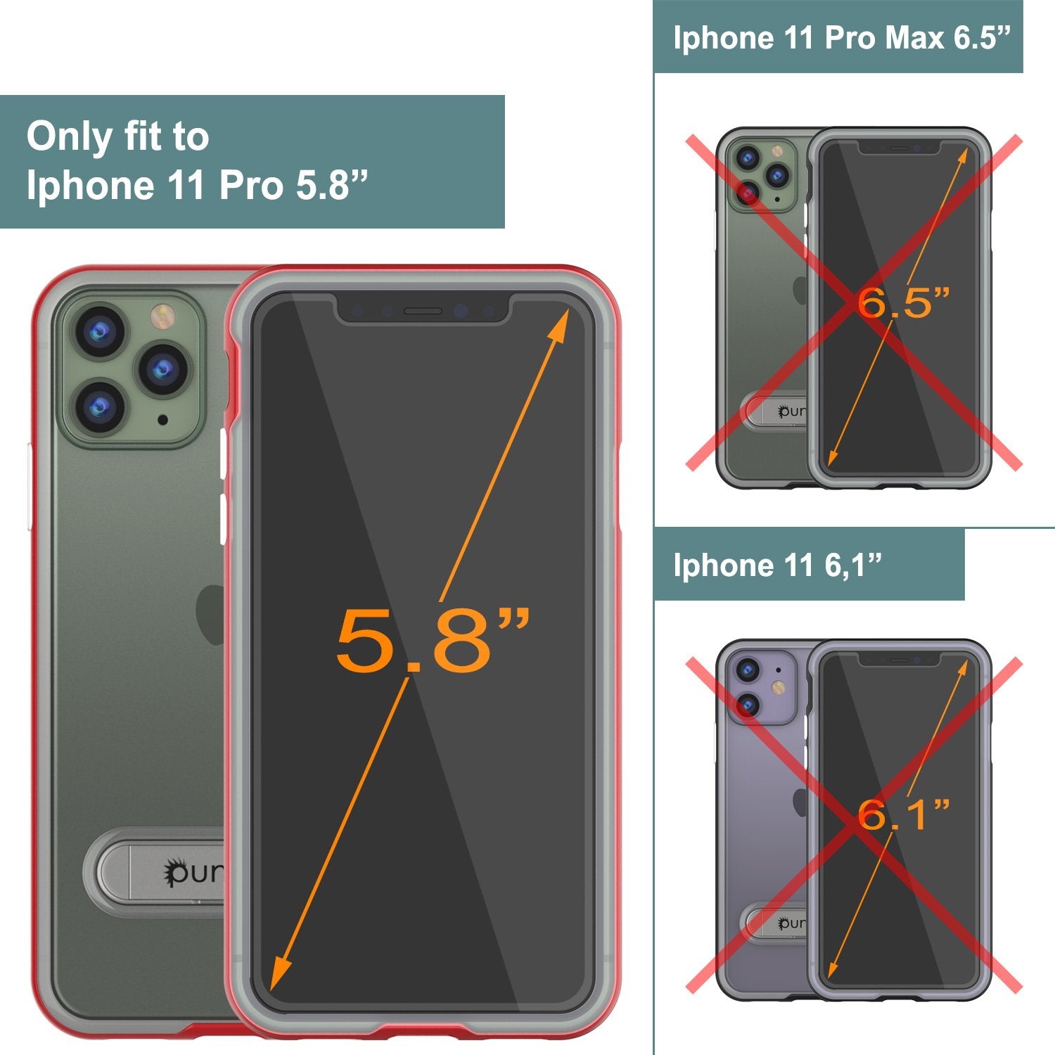 iPhone 12 Pro Case, PUNKcase [LUCID 3.0 Series] [Slim Fit] Protective Cover w/ Integrated Screen Protector [Red]