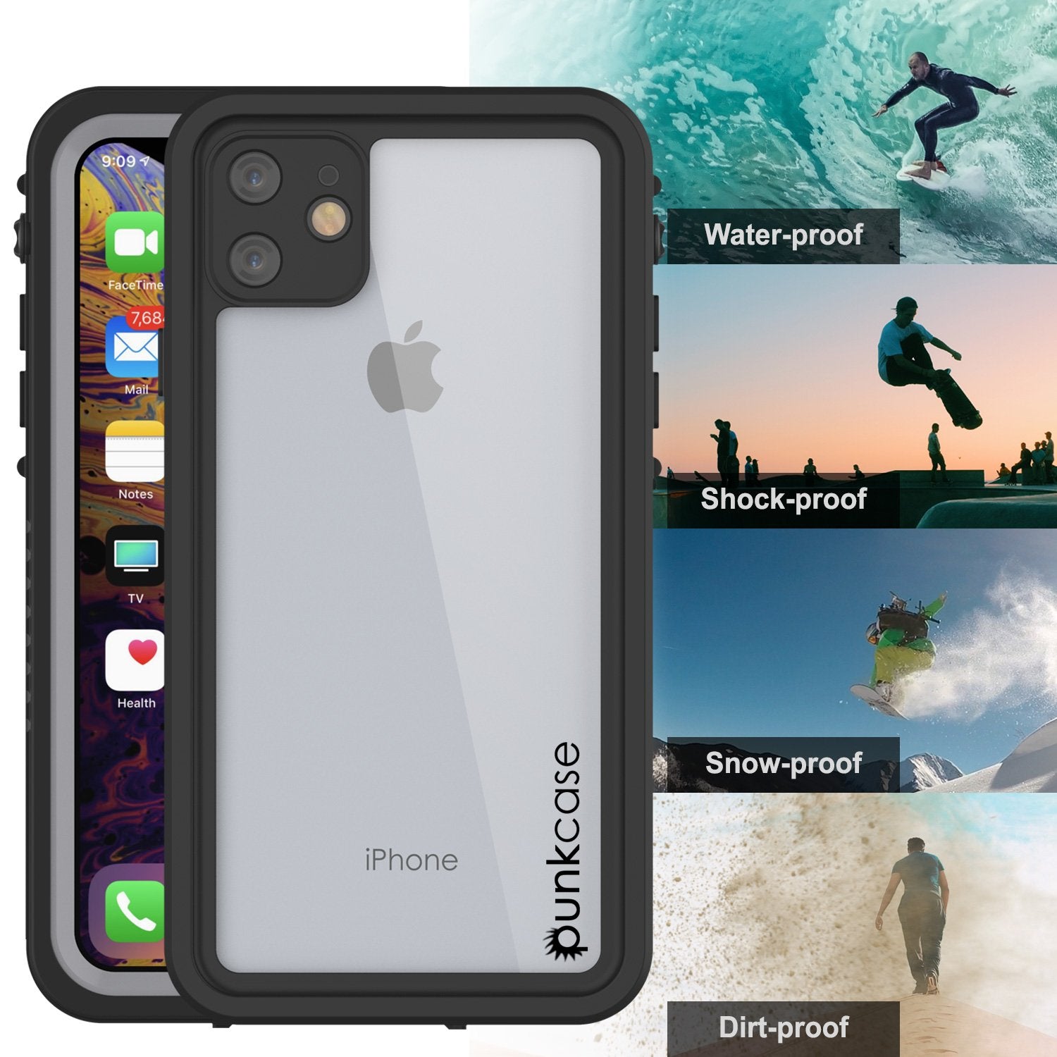 iPhone 11 Waterproof Case, Punkcase [Extreme Series] Armor Cover W/ Built In Screen Protector [Clear]