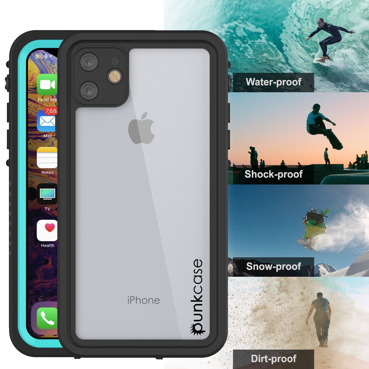 iPhone 11 Waterproof Case, Punkcase [Extreme Series] Armor Cover W/ Built In Screen Protector [Teal]