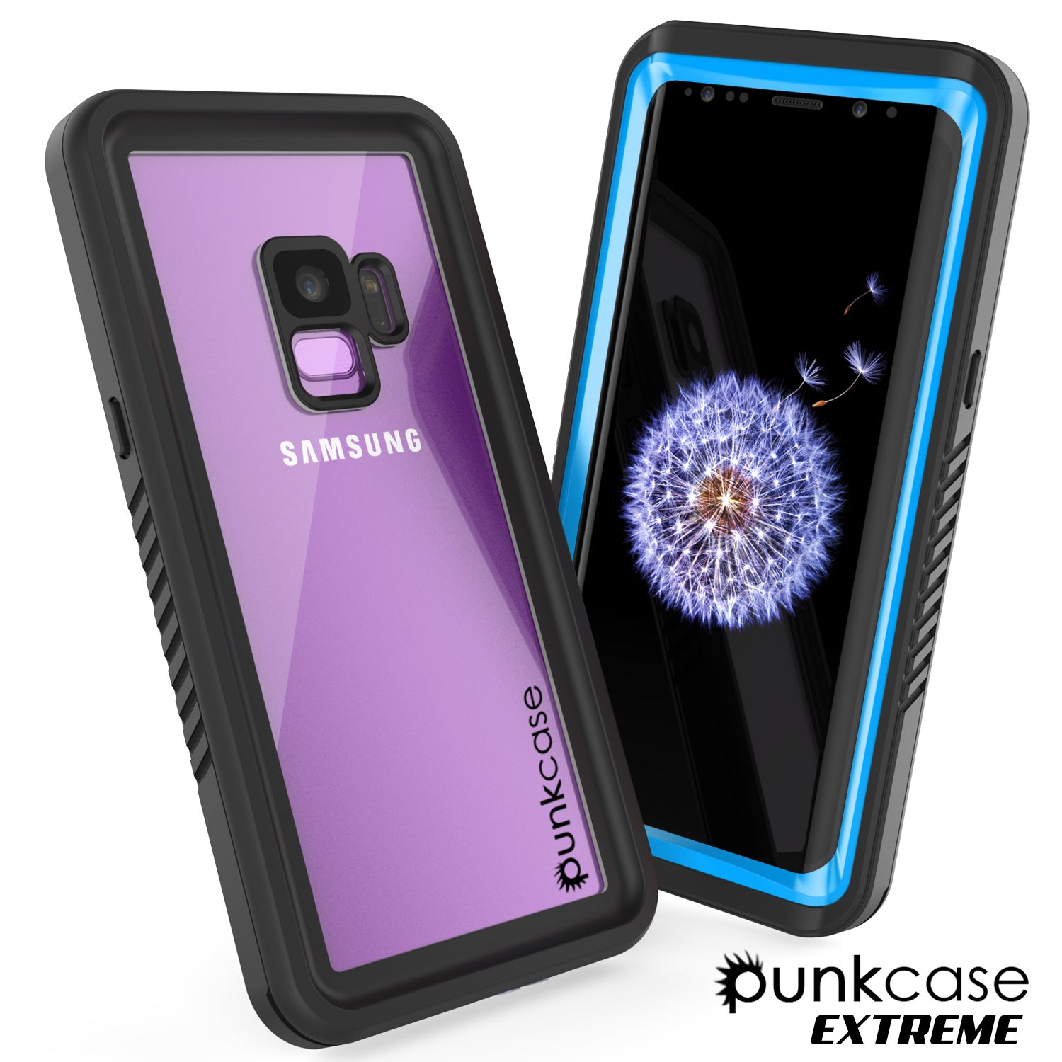 Galaxy S9 Punkcase Extreme Armor Cover W/ Built In Screen [Light blue]
