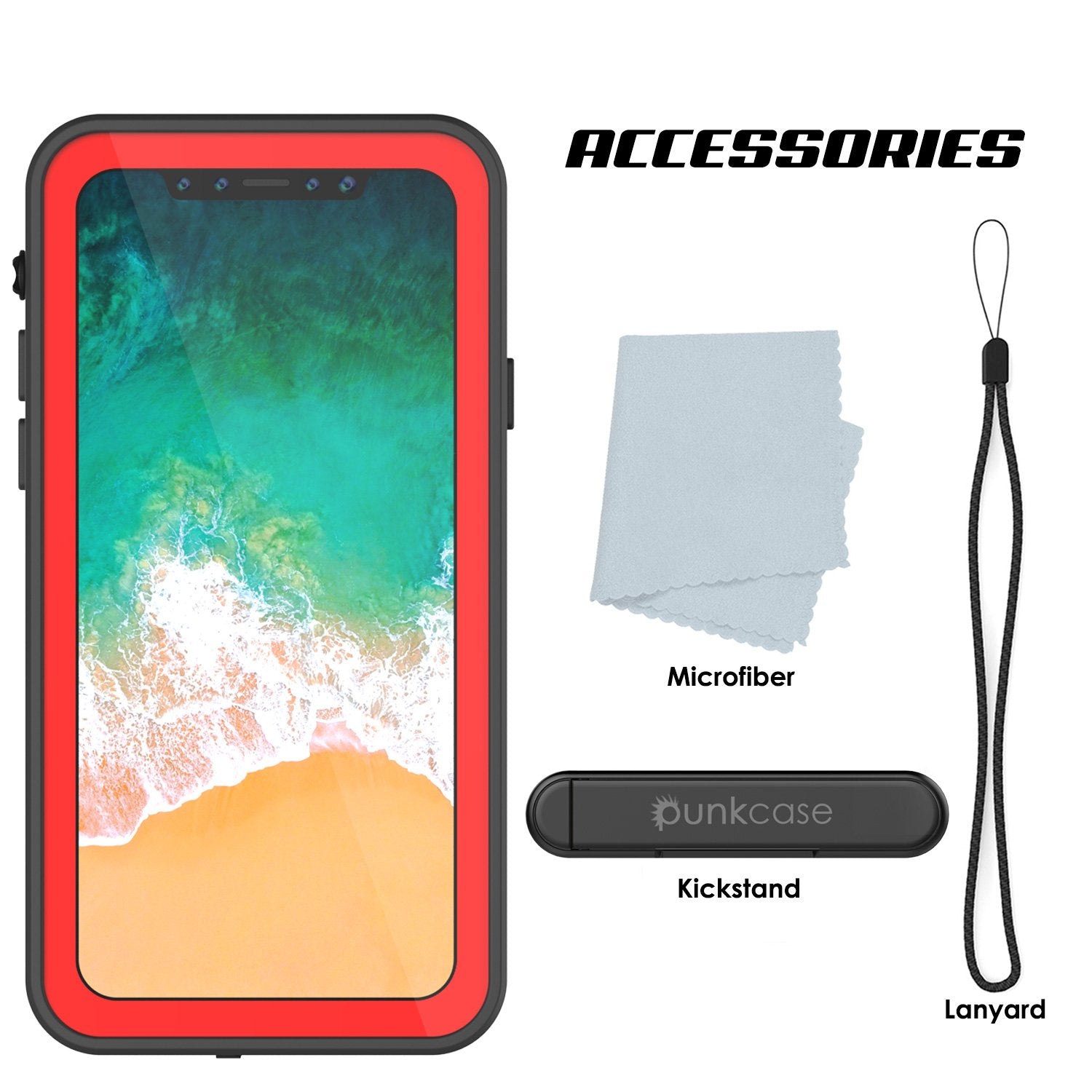 iPhone X Plus Waterproof Case, Punkcase StudStar Series Cover[white]