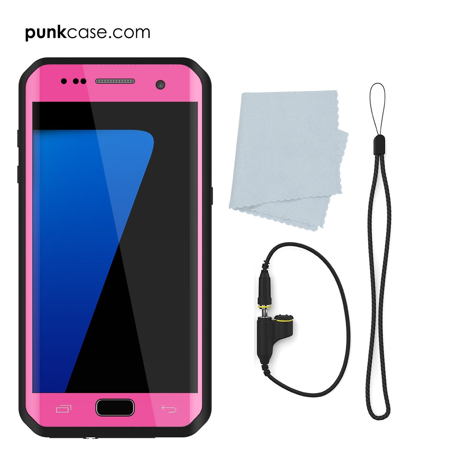 Galaxy S7 EDGE Waterproof Case PunkCase StudStar Pink Thin 6.6ft Underwater IP68 Shock/Snow Proof