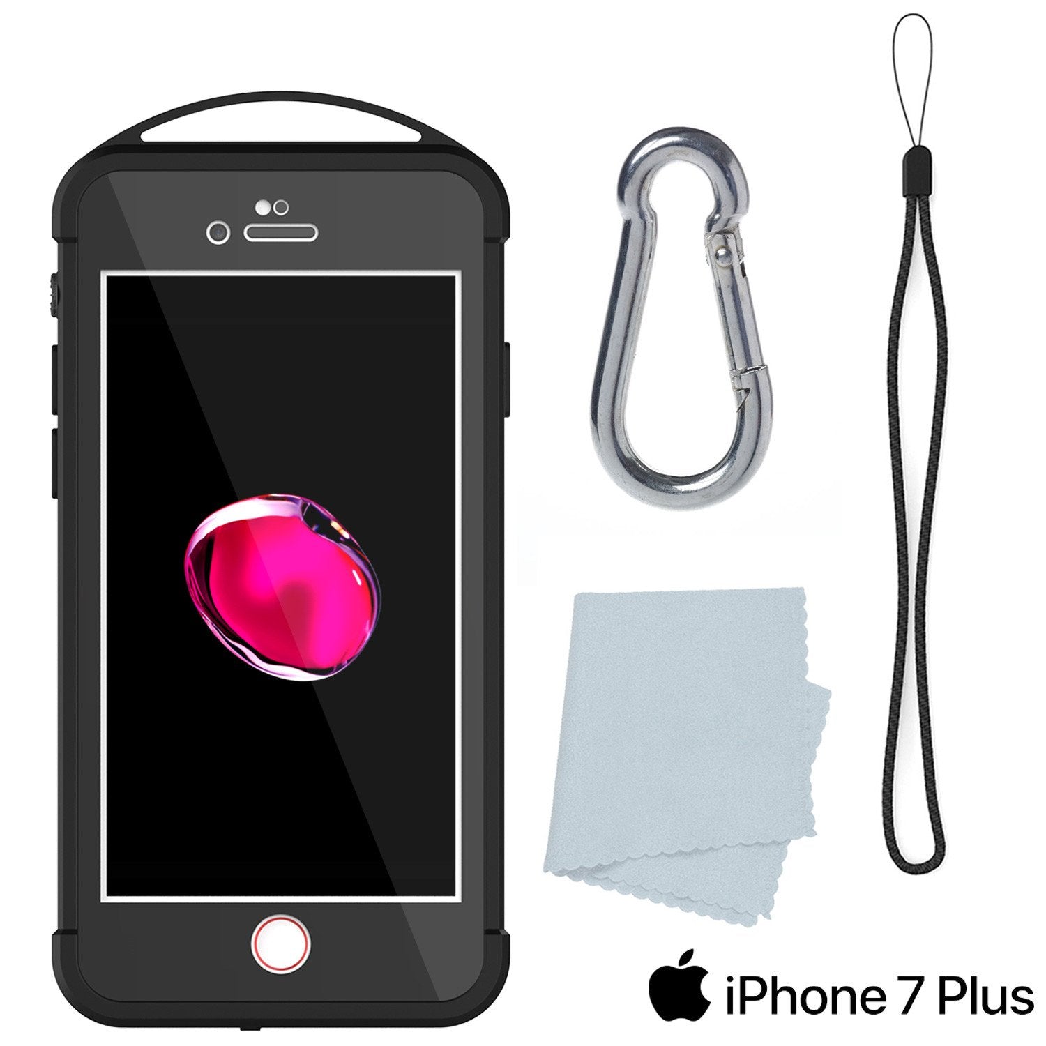 iPhone 7+ Plus Waterproof Case, Punkcase ALPINE Series, Black | Heavy Duty Armor Cover