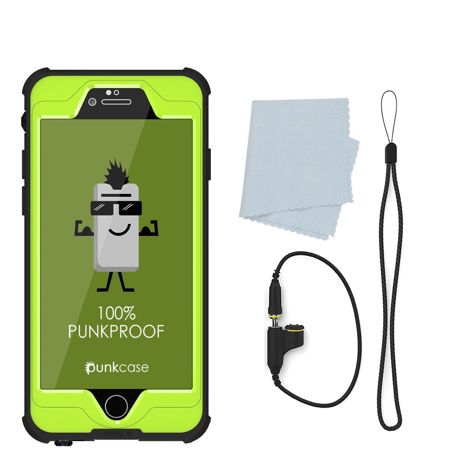 iPhone 6S+/6+ Plus Waterproof Case, PUNKcase StudStar Light Green w/ Attached Screen Protector