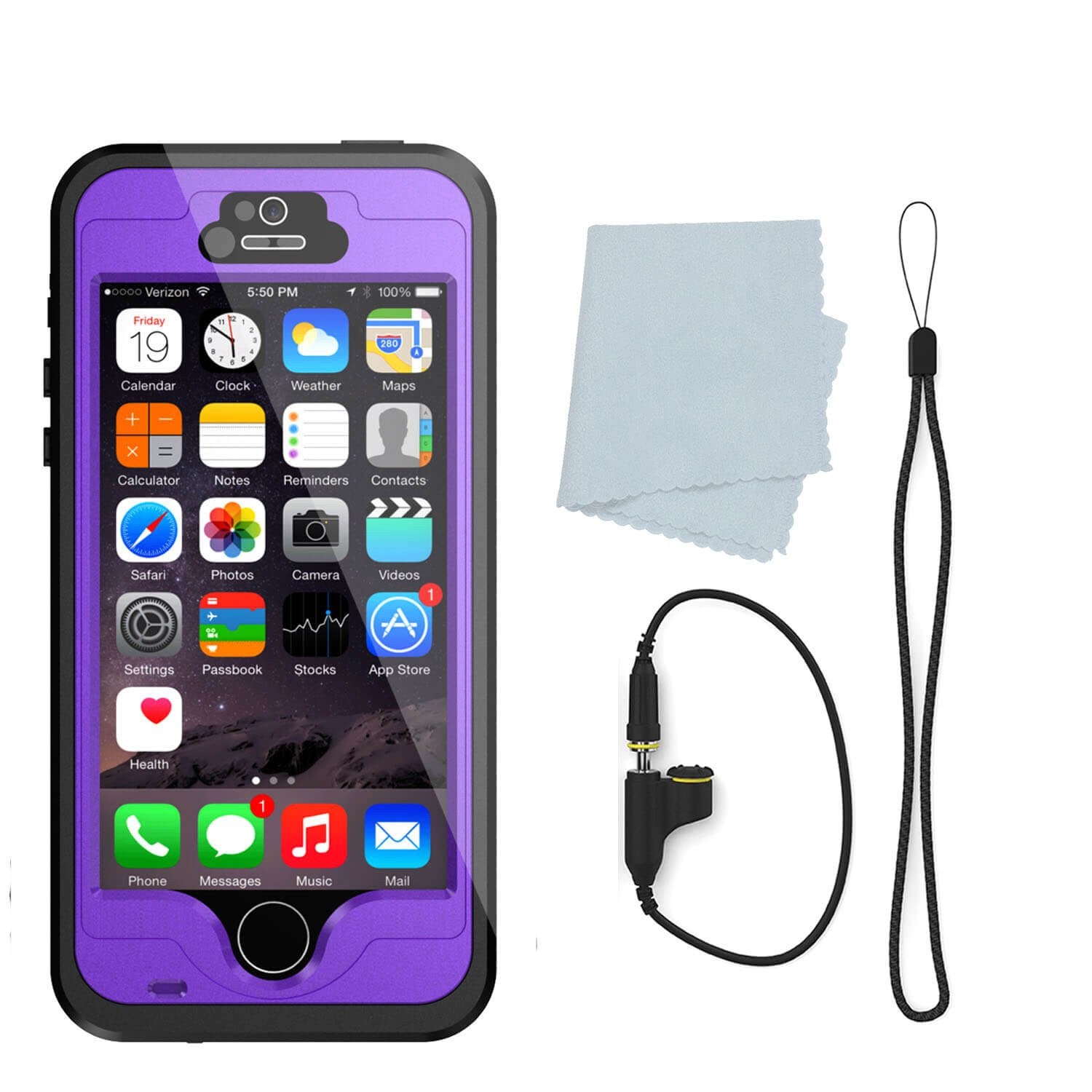 iPhone 5S/5 Waterproof Case PunkCase StudStar Purple Case Water/Shock/Dirt Proof | Lifetime Warranty