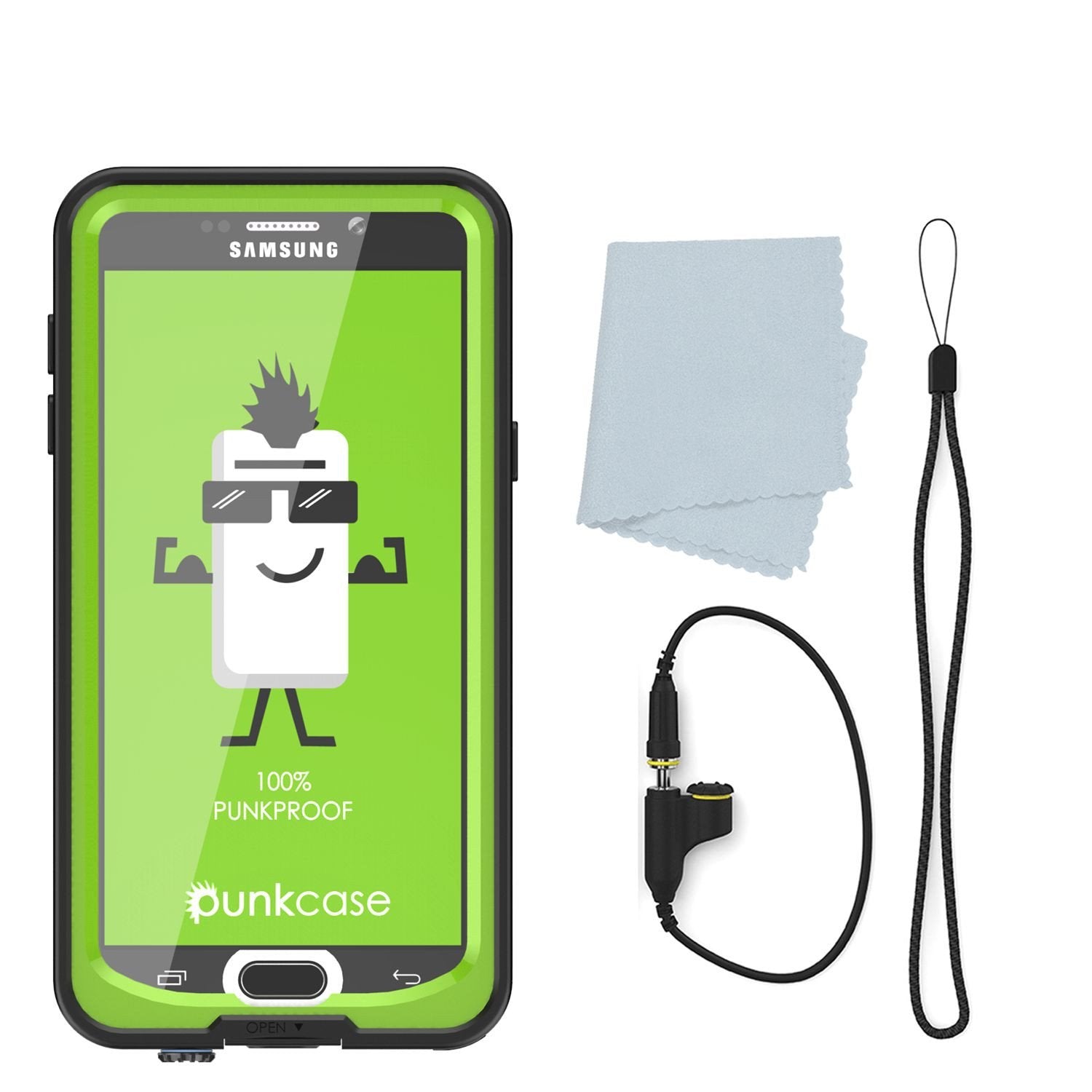Galaxy Note 5 Waterproof Case, Punkcase StudStar Light Green Shock/Dirt Proof | Lifetime Warranty