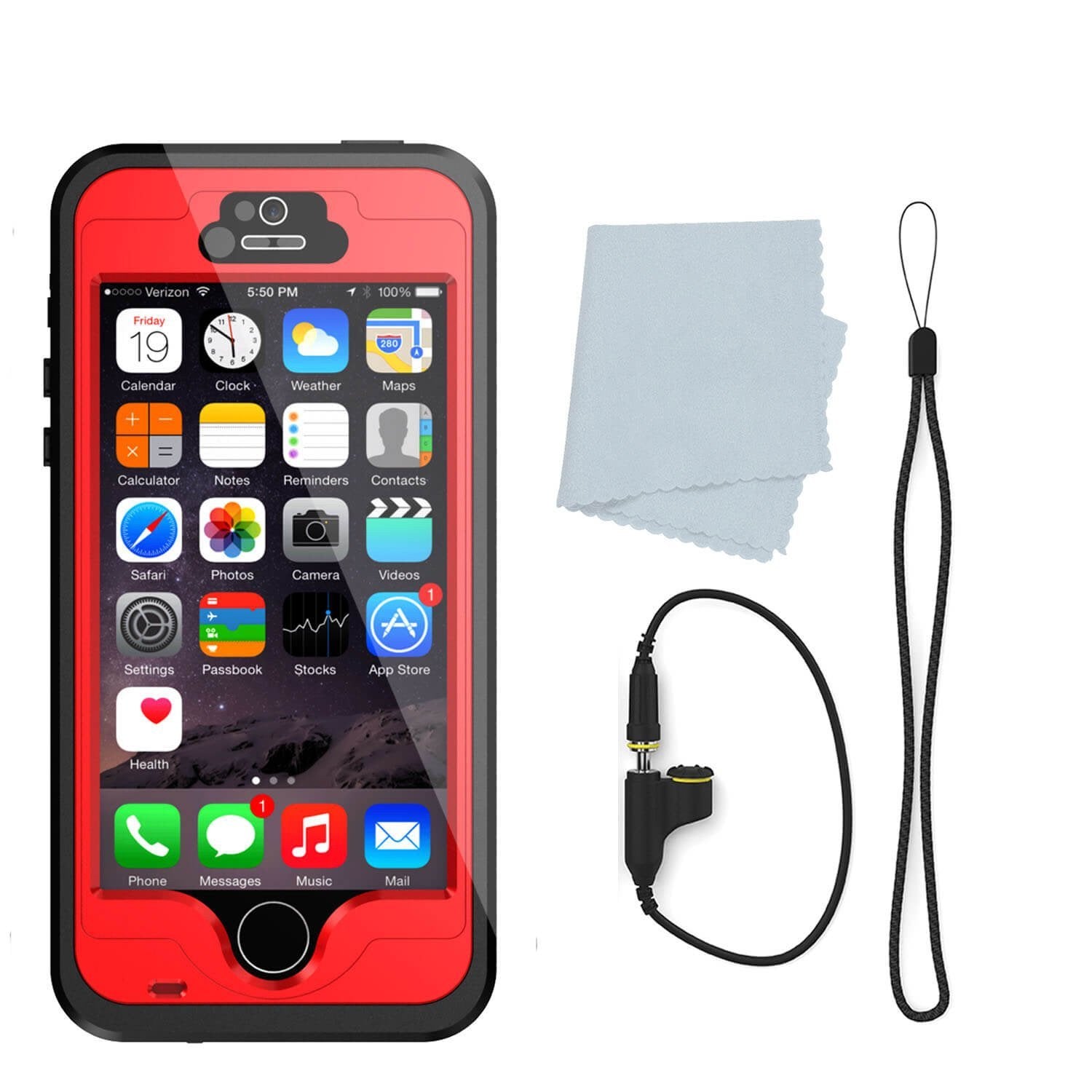 iPhone SE/5S/5 Waterproof Case, PunkCase StudStar Red Case Shock/Dirt/Snow Proof | Lifetime Warranty