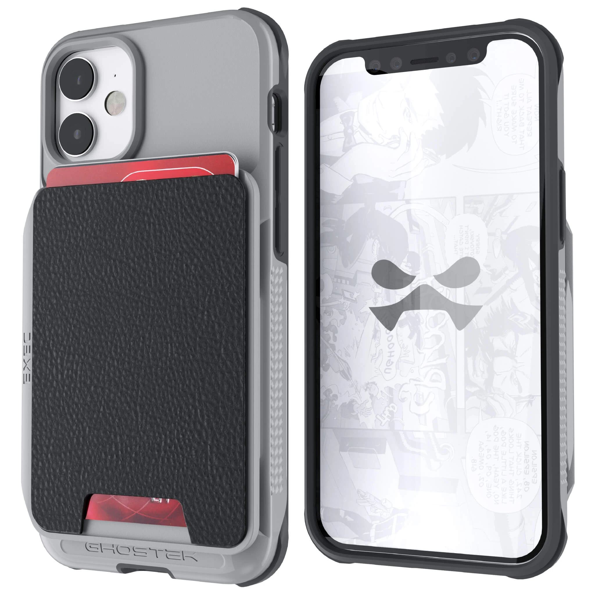 iPhone 12  - Magnetic Wallet Case with Card Holder [Gray]