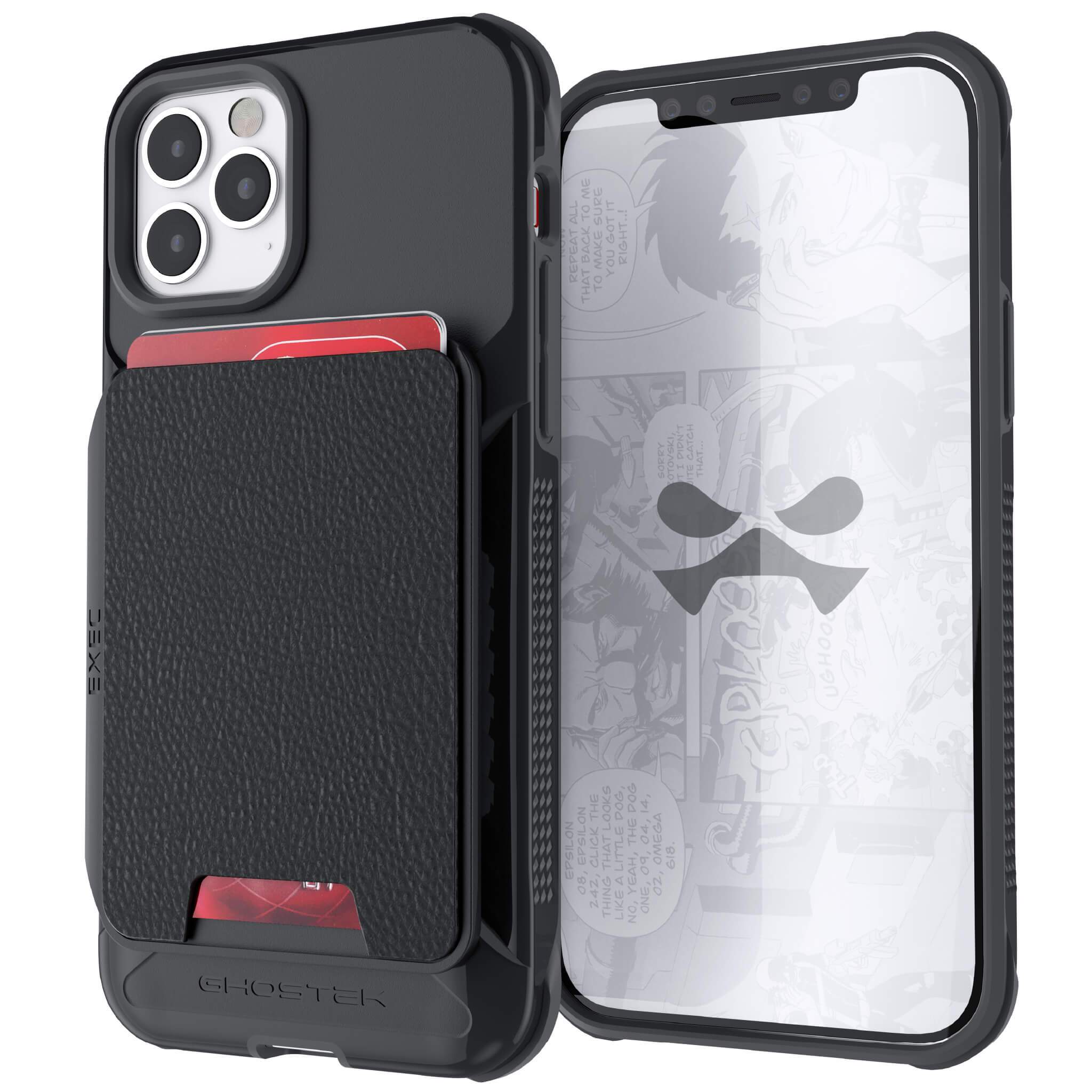 iPhone 12 Pro  - Magnetic Wallet Case with Card Holder [Black]
