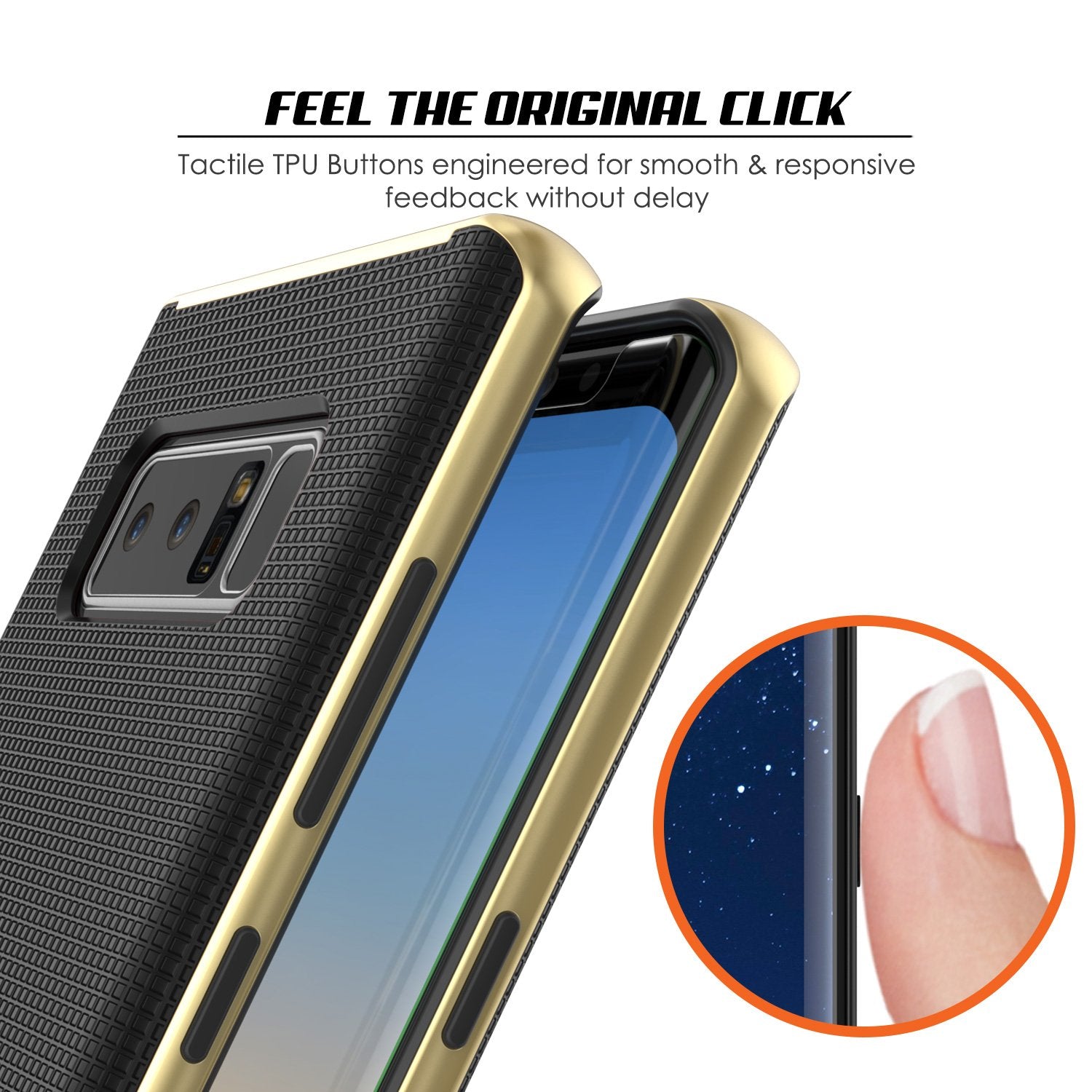 Galaxy Note 8 Case, Punkcase [Stealth Series] Hybrid 3-Piece [Gold]