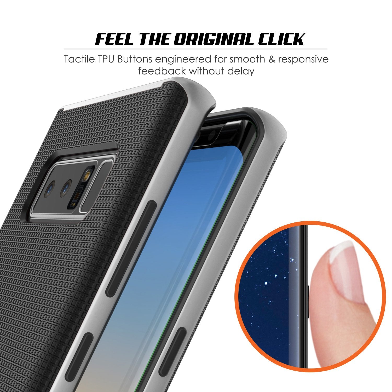 Galaxy Note 8 Case, PunkCase [Stealth Series] Hybrid 3-Piece [Silver]