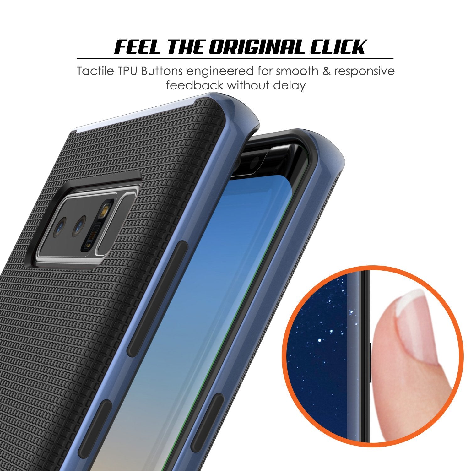 Galaxy Note 8 Case, PunkCase [Stealth Series] Hybrid 3-Piece Navy Blue