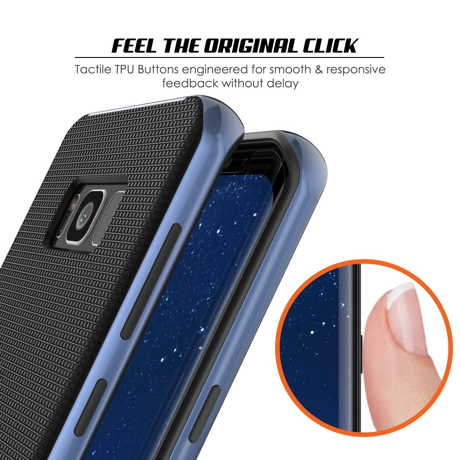 Galaxy S8 Plus PunkCase Stealth Hybrid 3-Piece Dual Layer, Navy Blue