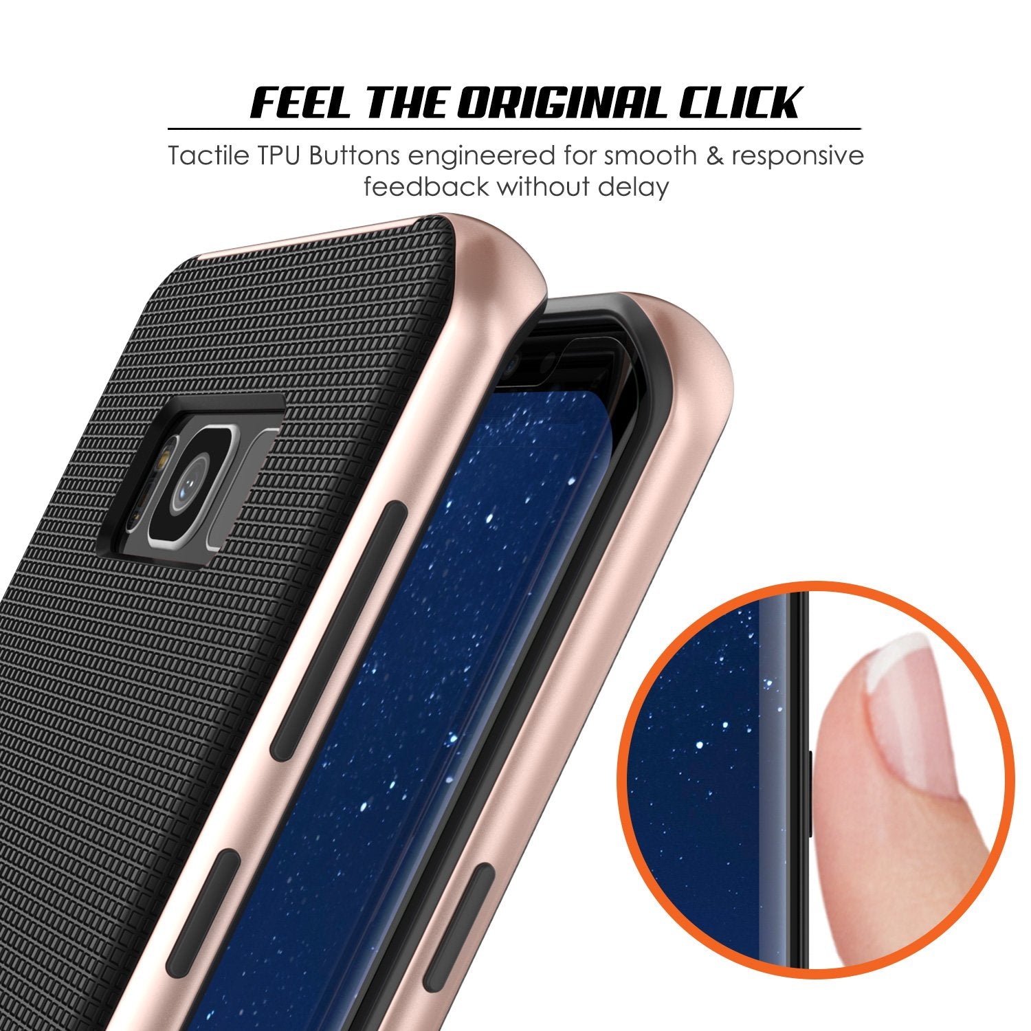 Galaxy S8 Case, PunkCase [Stealth Series] Hybrid 3-Piece Shockproof Dual Layer Cover [Rose Gold]