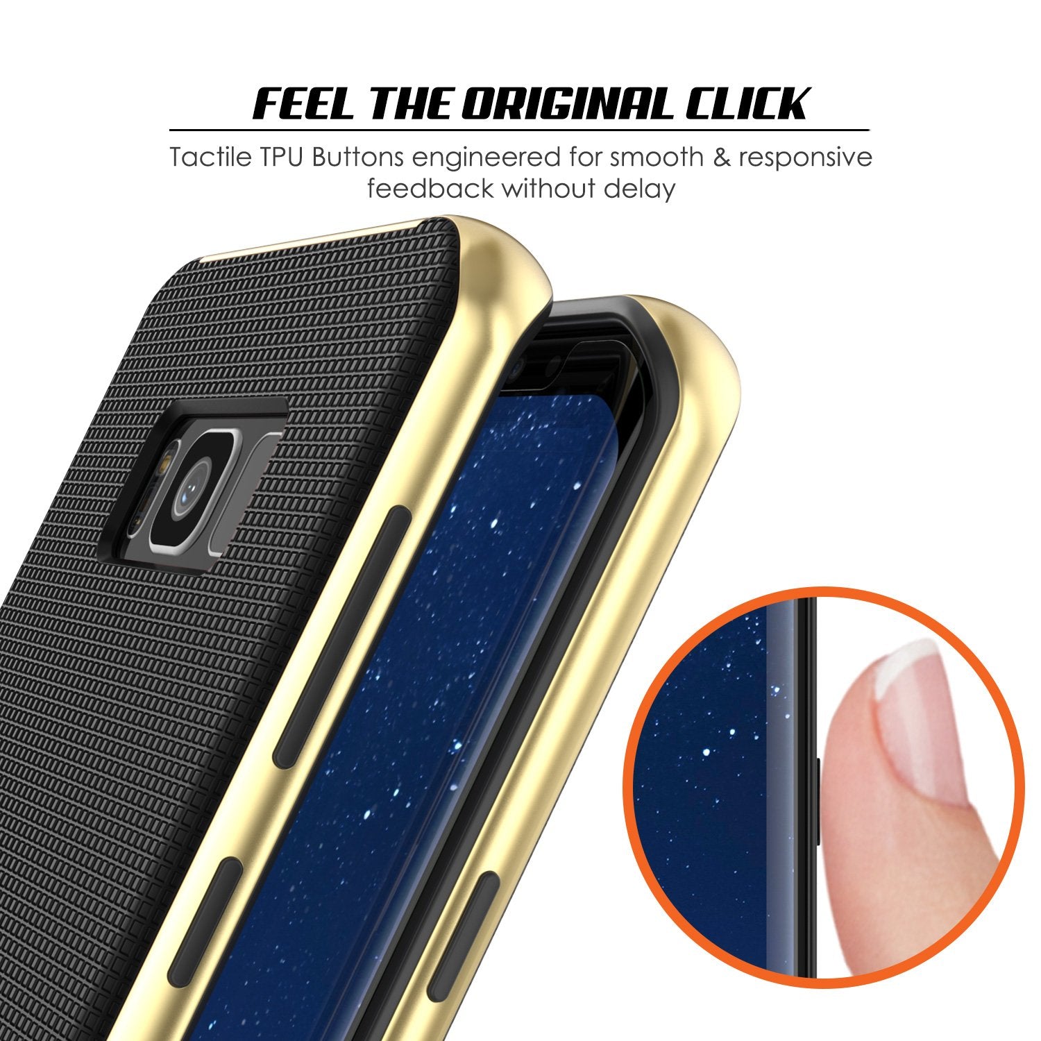 Galaxy S8 Case, PunkCase [Stealth Series] Hybrid 3-Piece Shockproof Dual Layer Cover [Gold]