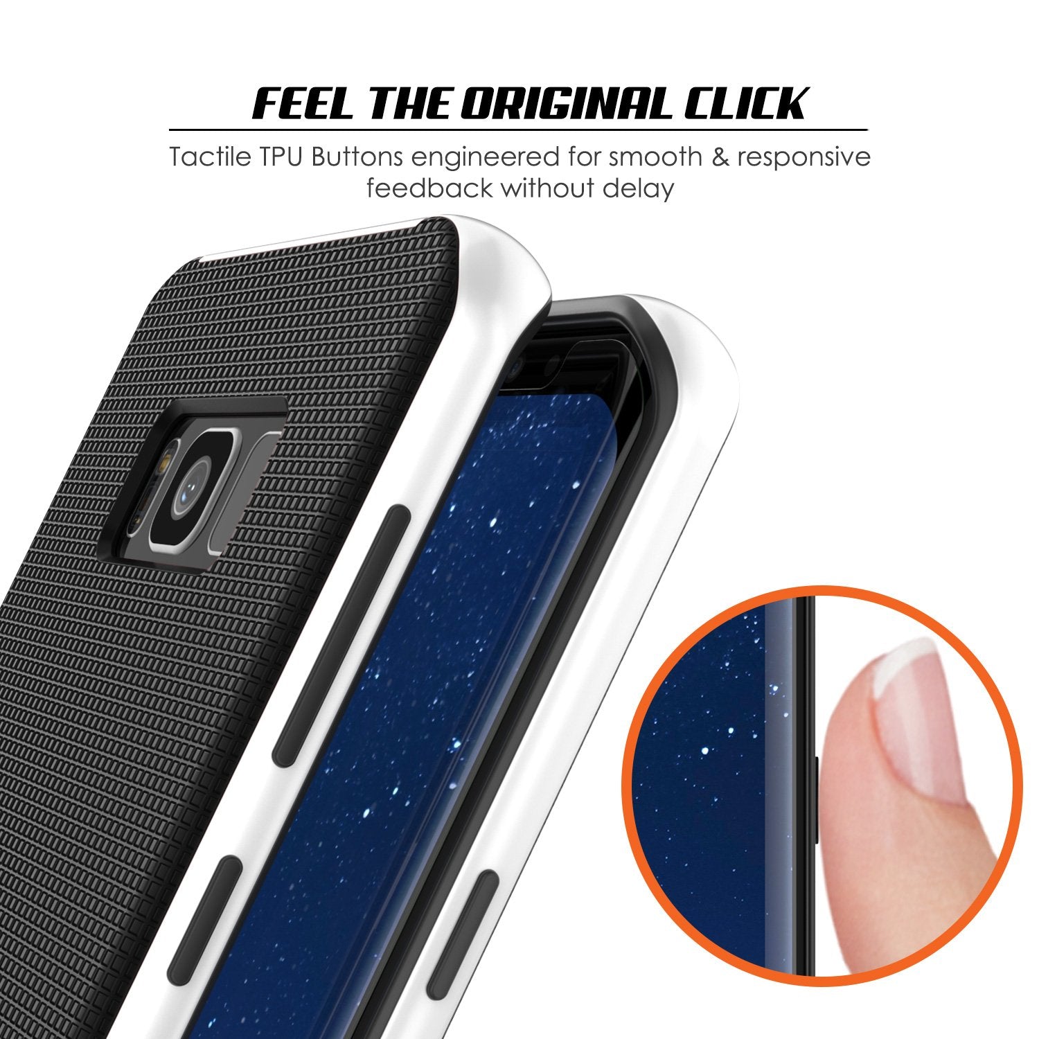 Galaxy S8 Case, PunkCase [Stealth Series] Hybrid 3-Piece Shockproof Dual Layer Cover [White]