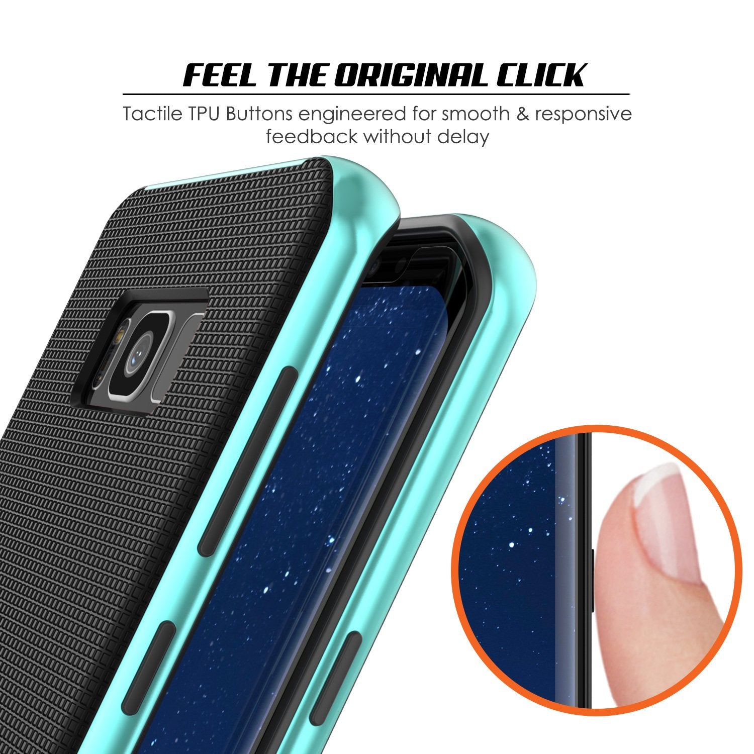 Galaxy S8 Case, PunkCase [Stealth Series] Hybrid 3-Piece Shockproof Dual Layer Cover [Teal]