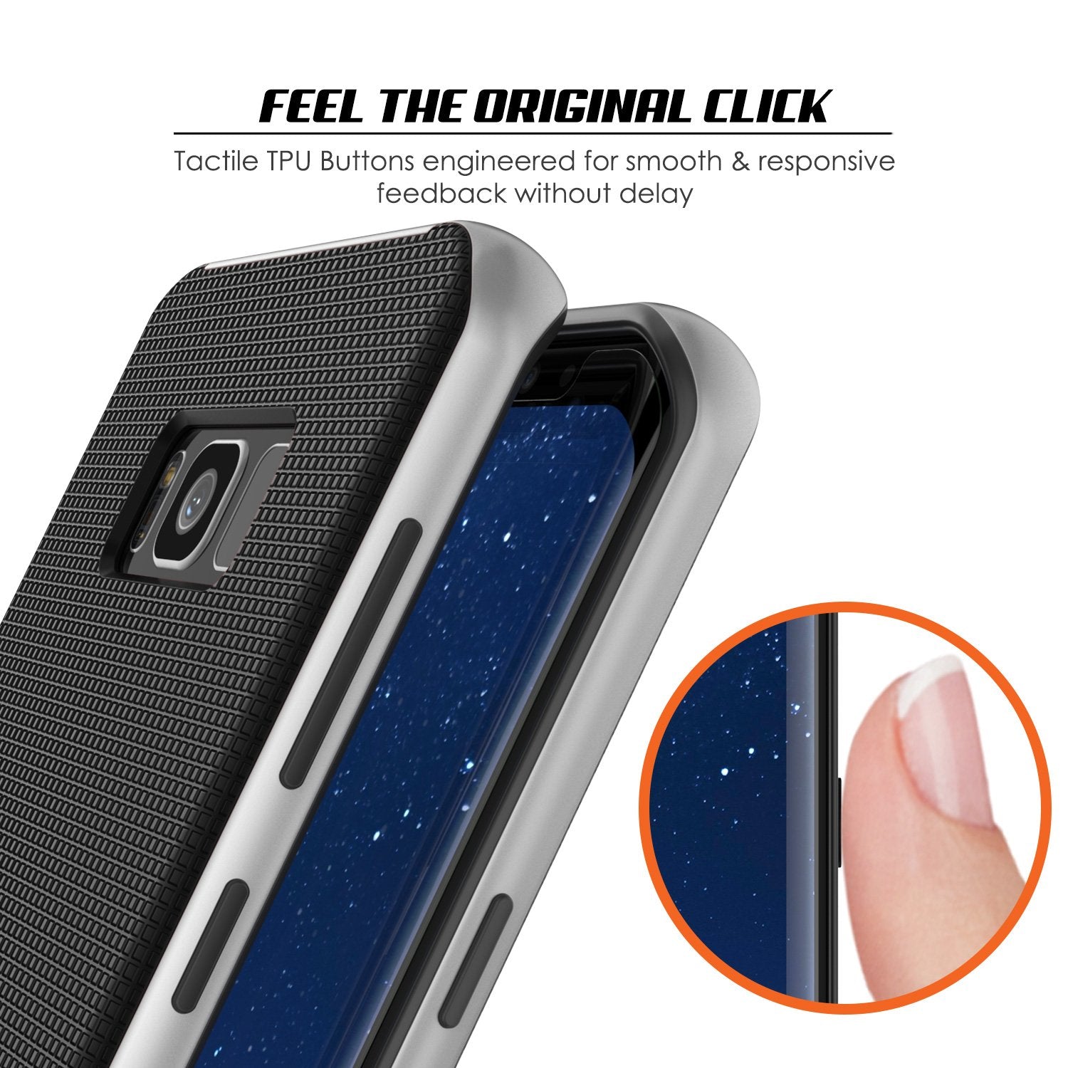 Galaxy S8 Case, PunkCase [Stealth Series] Hybrid 3-Piece Shockproof Dual Layer Cover [Silver]