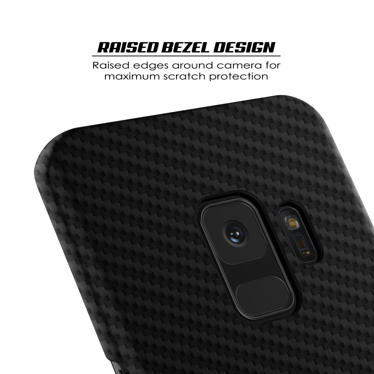 Galaxy S9 Punkcase, Carbon Shield Heavy Duty & Ultra Thin Black Case