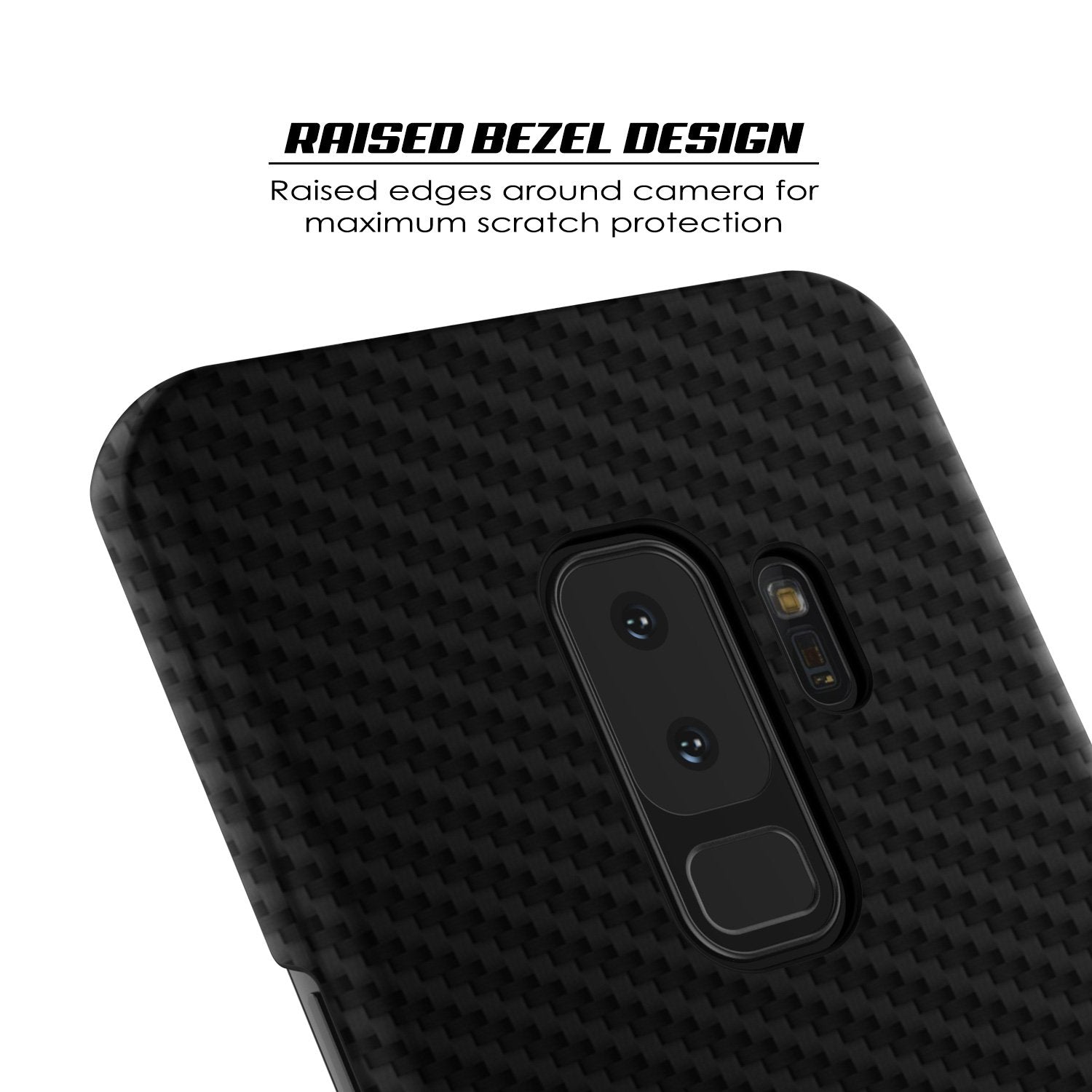 Galaxy S9 Plus Case, Punkcase Carbon Shield Ultra Thin Jet Black Cover