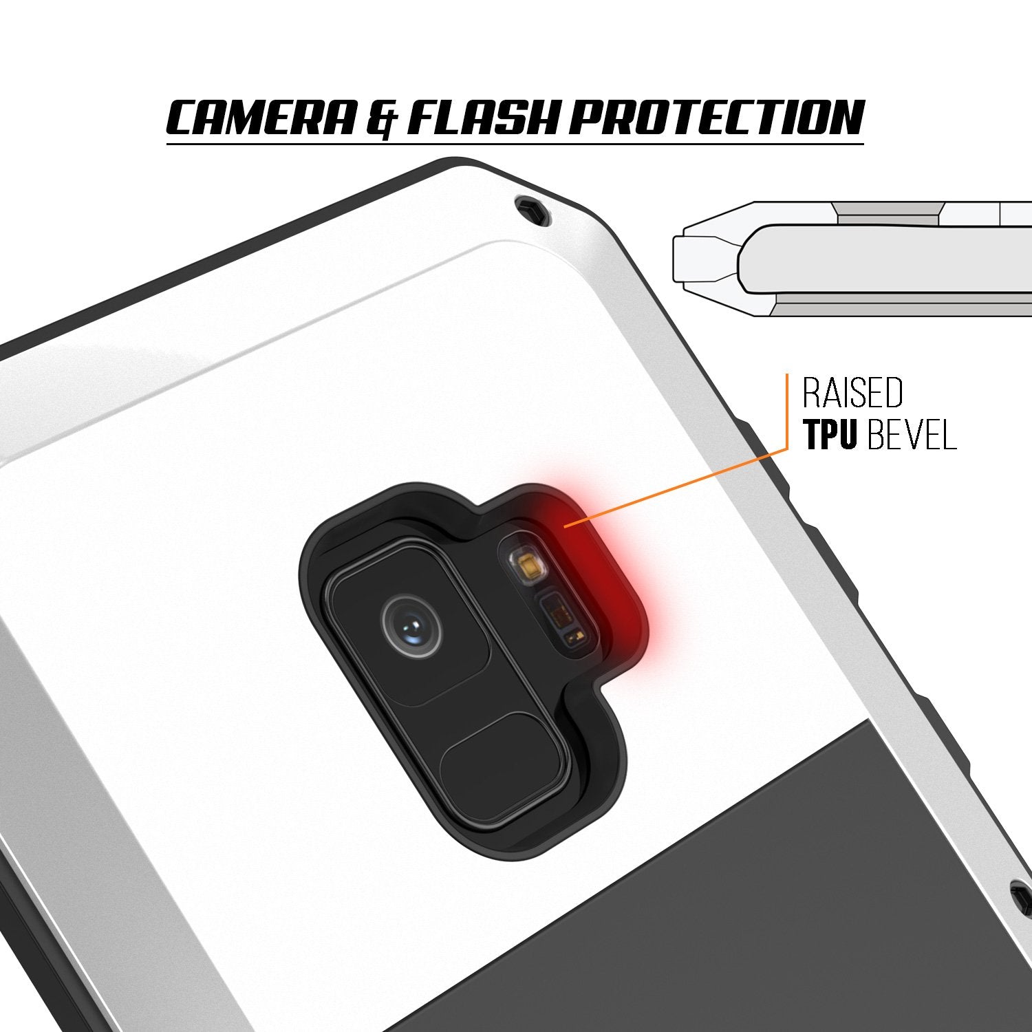 Galaxy S9 Metal Case, Heavy Duty Military Grade Rugged case [White]