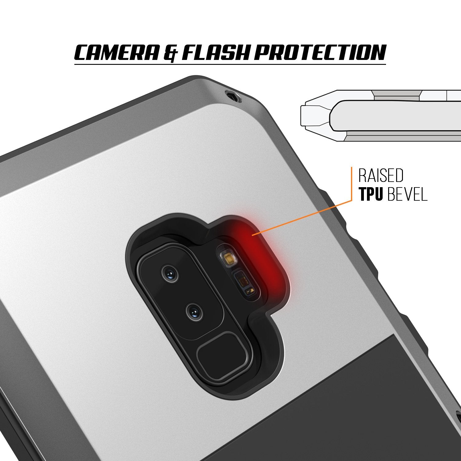Galaxy S9 Plus Metal PunkCase Heavy Duty Military Grade Rugged Silver