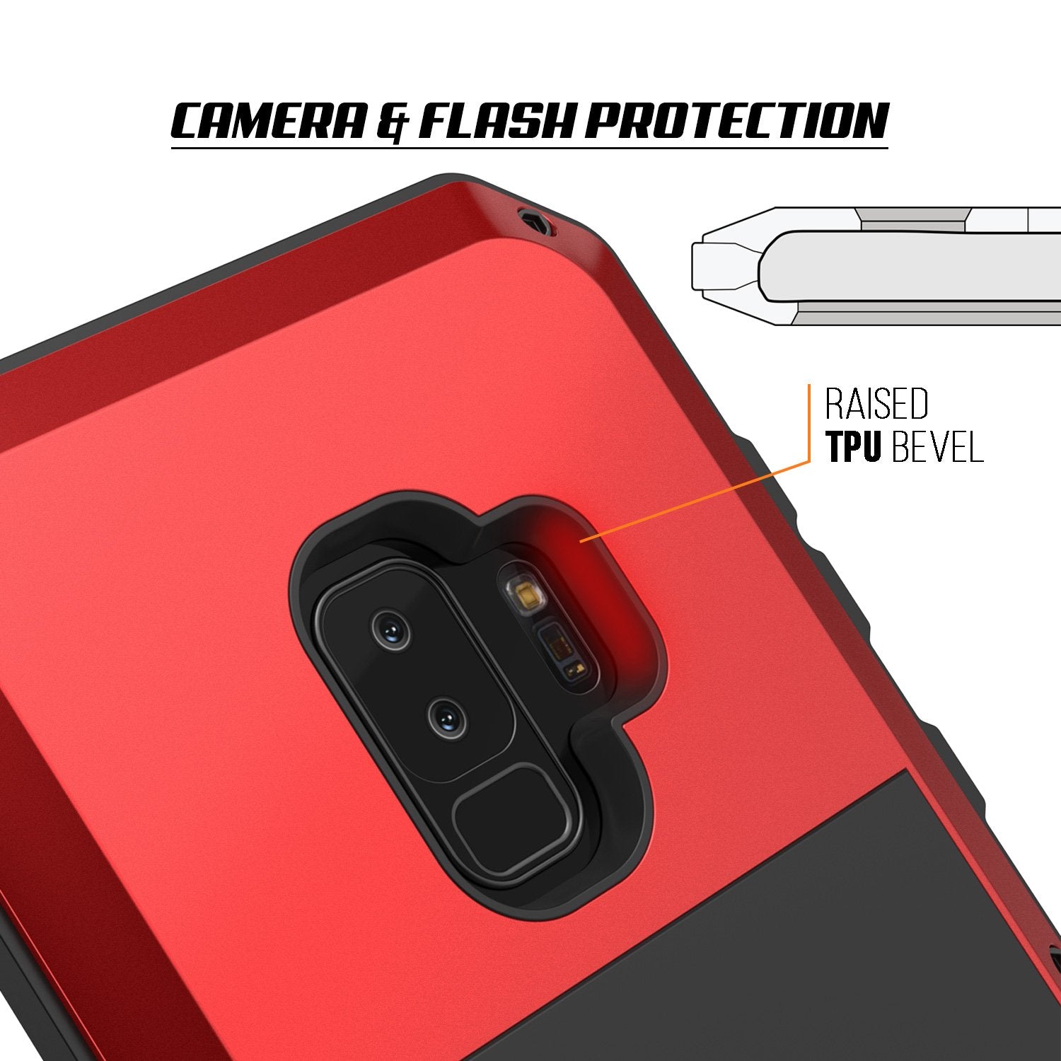 Galaxy S9 Plus Metal Case, Heavy Duty Military Grade Rugged Case, Red
