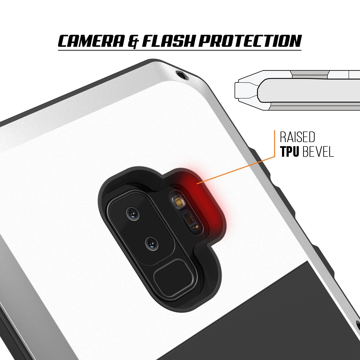 Galaxy S9 Plus Metal PunkCase Heavy Duty Military Grade Rugged, White