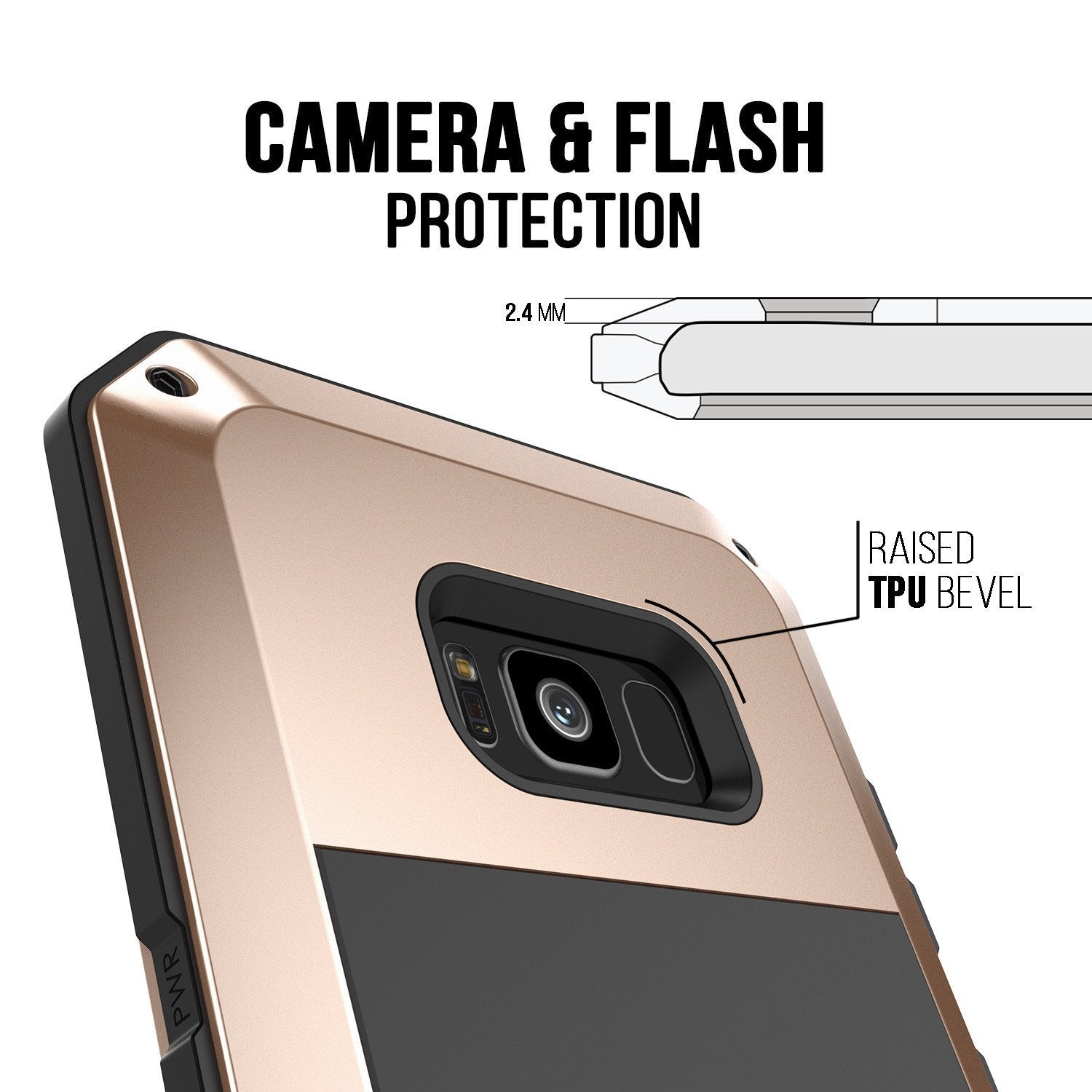 Galaxy S8 Metal Case, Heavy Duty Military Grade Rugged Cover [GOLD]