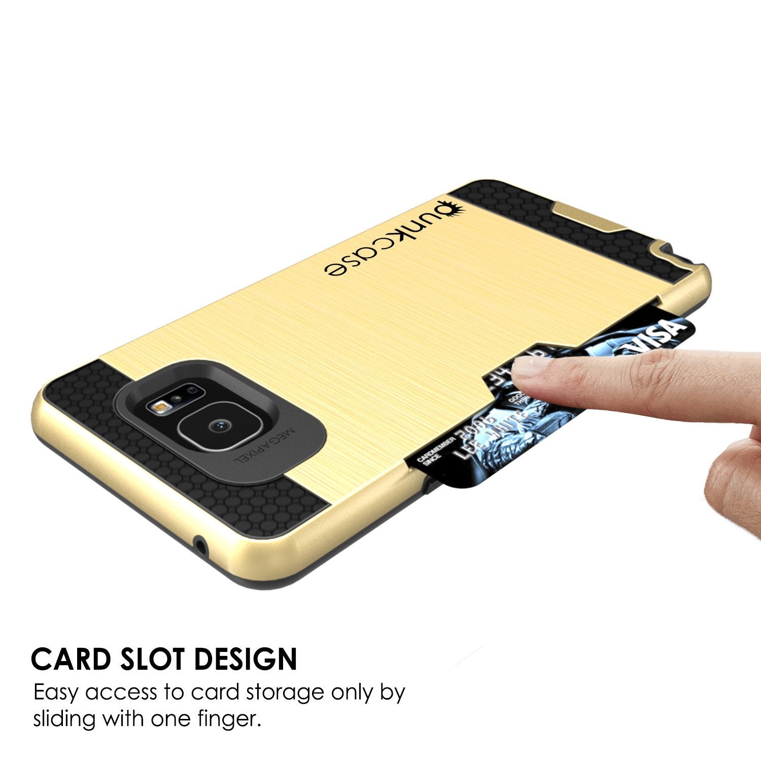Galaxy Note 5 Case PunkCase SLOT Gold Series Slim Armor Soft Cover Case w/ Tempered Glass