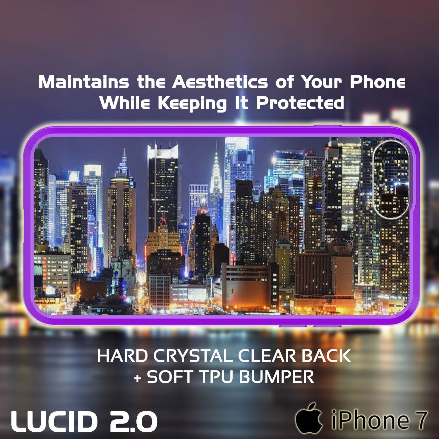 iPhone 7+ Plus Case Punkcase® LUCID 2.0 Purple Series w/ PUNK SHIELD Screen Protector | Ultra Fit