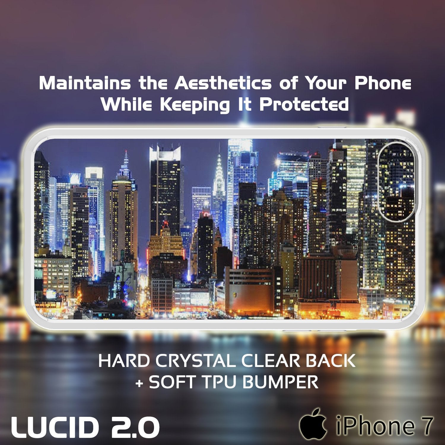 iPhone 7+ Plus Case Punkcase® LUCID 2.0 White Series for Apple iPhone 7+ Plus Slim | Slick Frame Lifetime Warranty Exchange