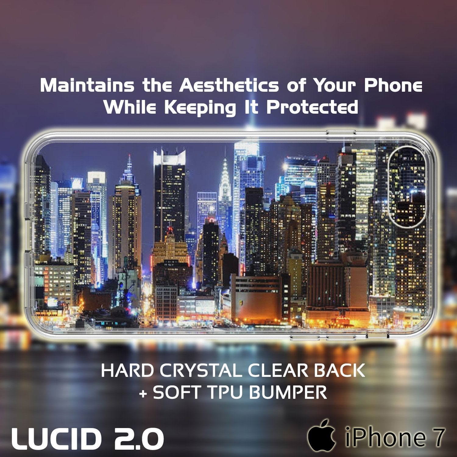 iPhone 7 Case Punkcase® LUCID 2.0 Clear Series Series w/ PUNK SHIELD Screen Protector | Ultra Fit