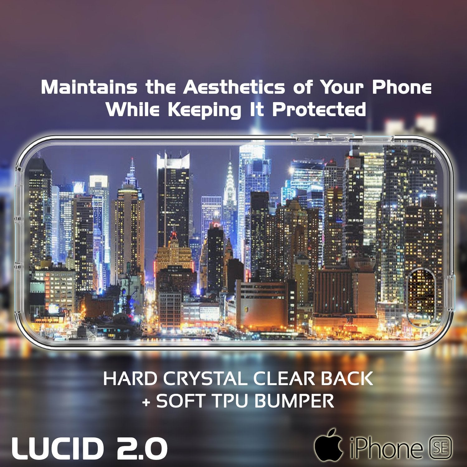 iPhone SE/5S/5 Case Punkcase® LUCID 2.0 Clear Series Series w/ PUNK SHIELD Screen Protector | Ultra Fit
