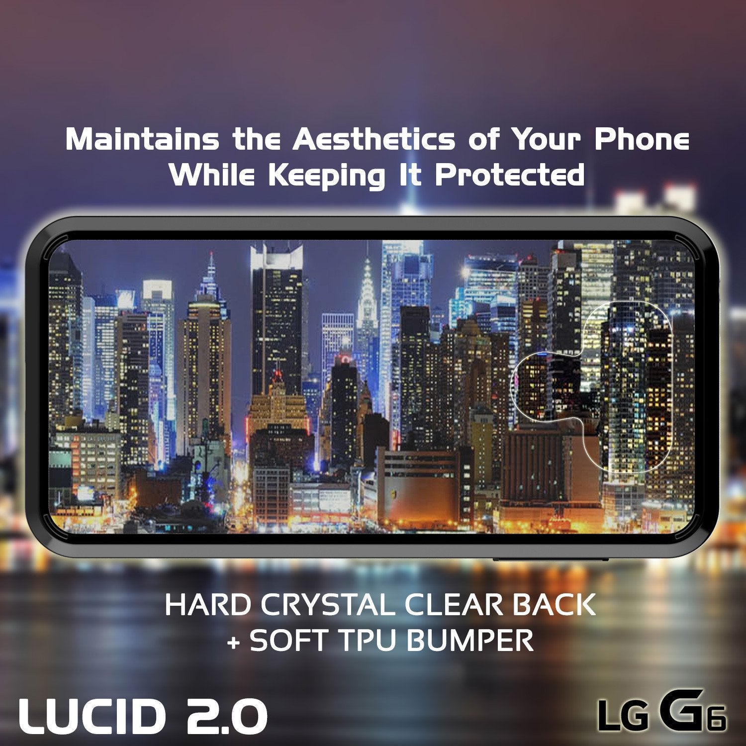LG G6 Case Punkcase® LUCID 2.0 Black Series w/ PUNK SHIELD Screen Protector | Ultra Fit
